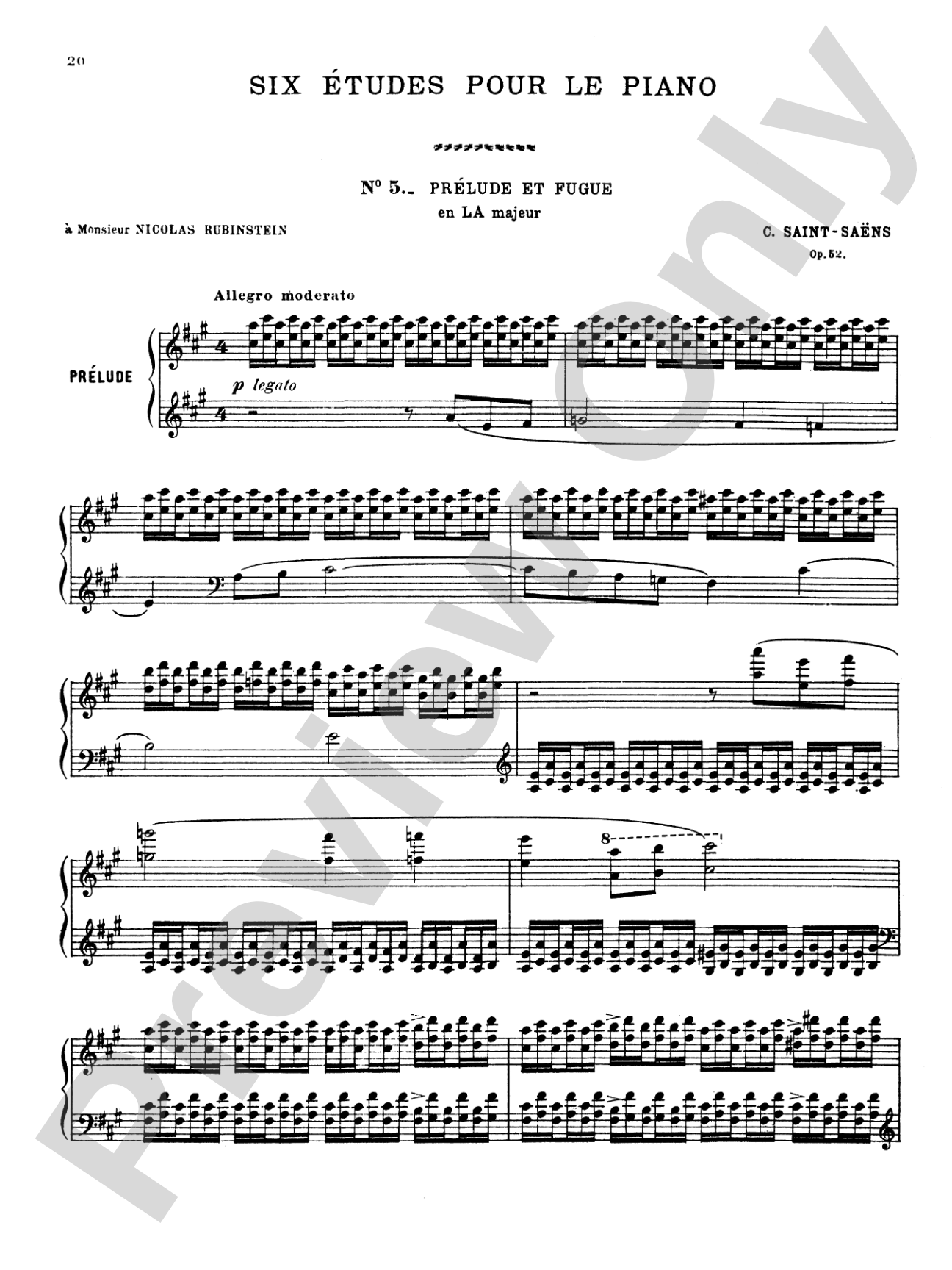 Saint-Saëns: Six Etudes, Op. 52