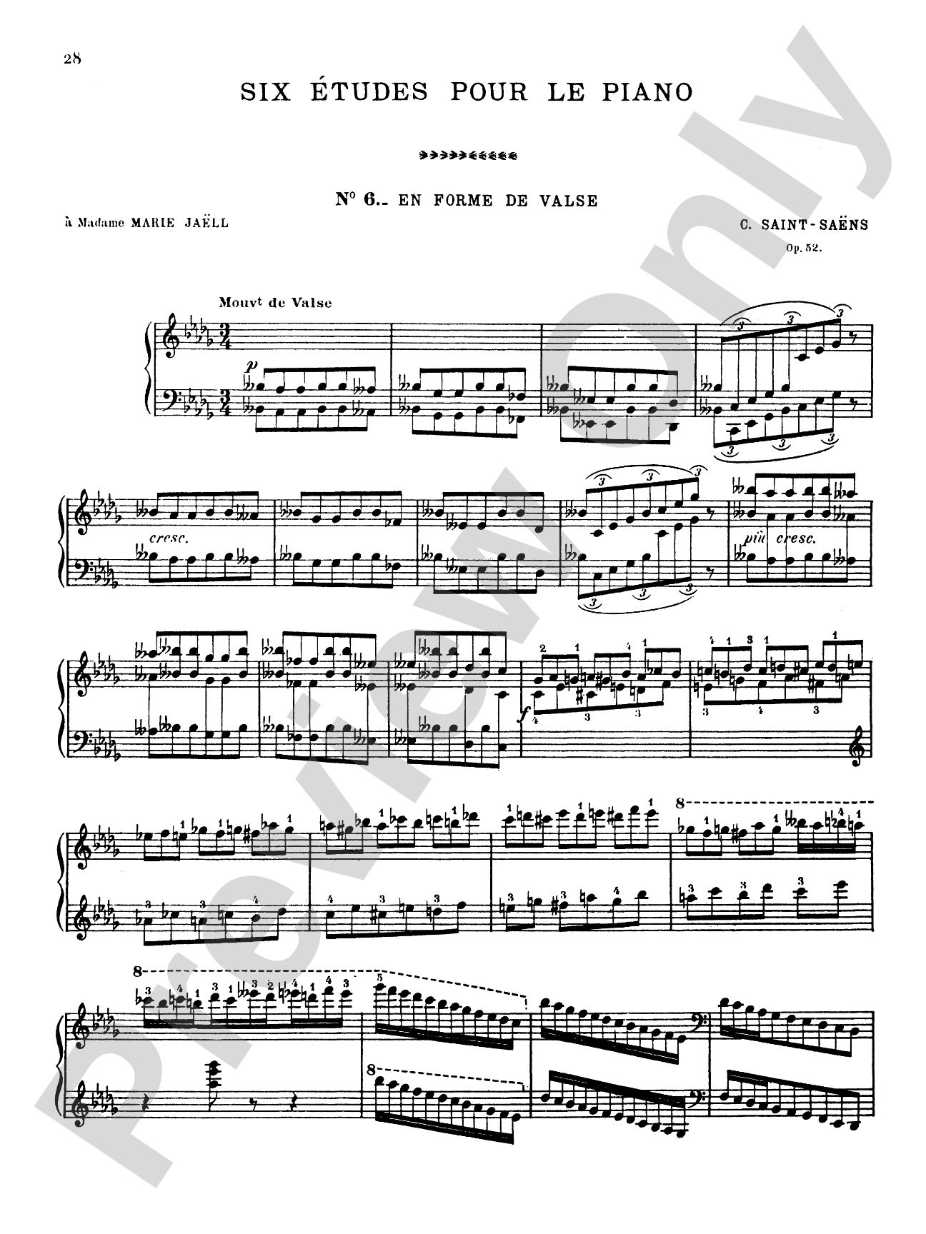 Saint-Saëns: Six Etudes, Op. 52