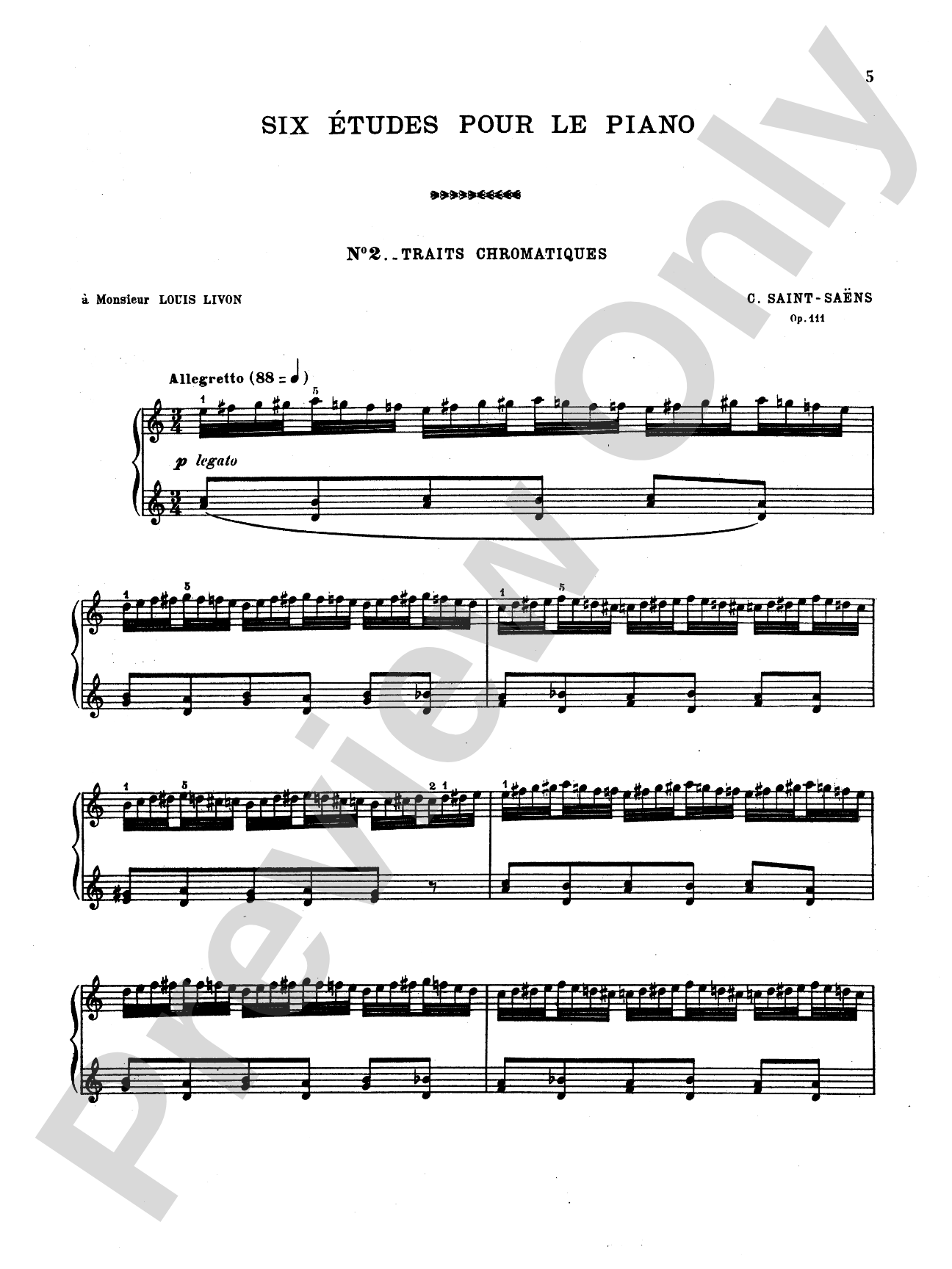 Saint-Saëns: Six Etudes, Op. 111
