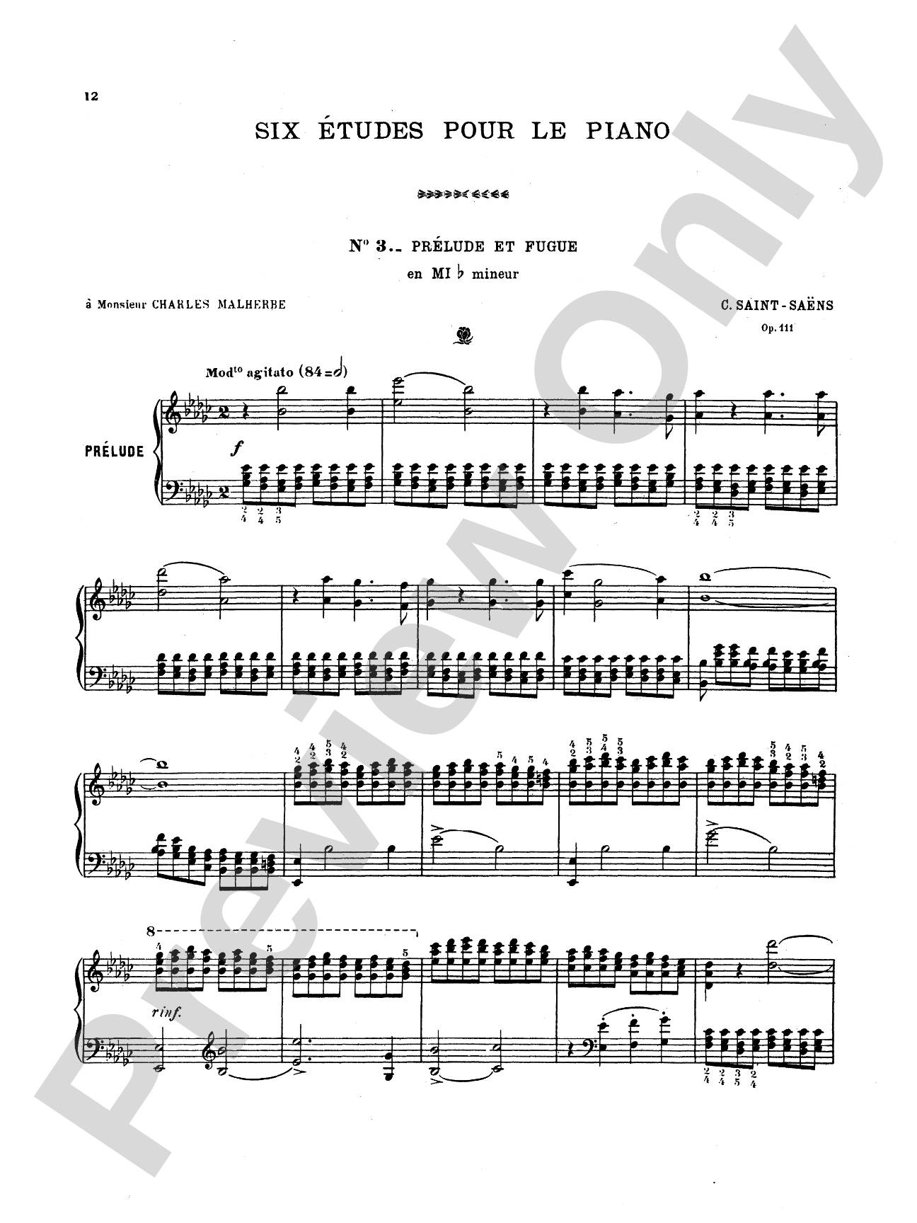 Saint-Saëns: Six Etudes, Op. 111