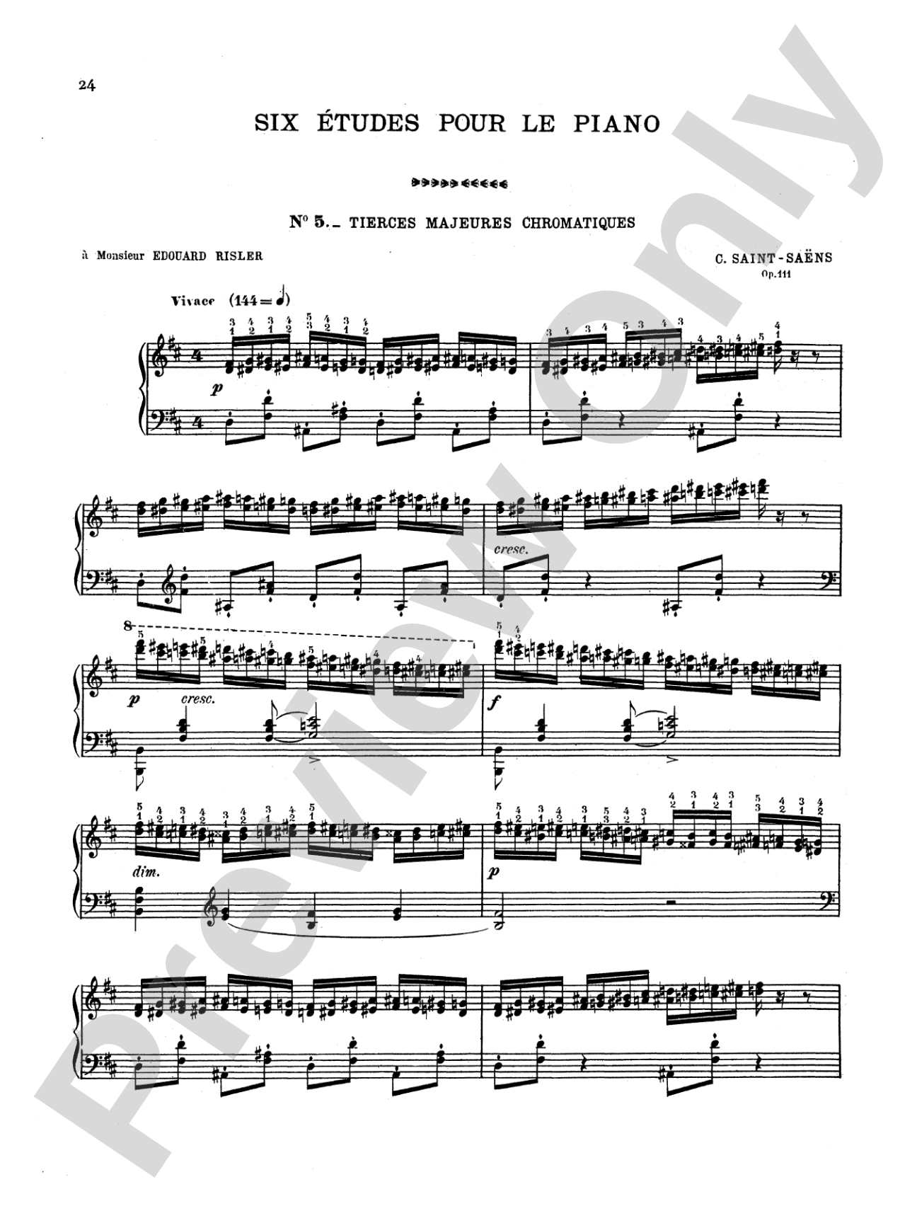 Saint-Saëns: Six Etudes, Op. 111