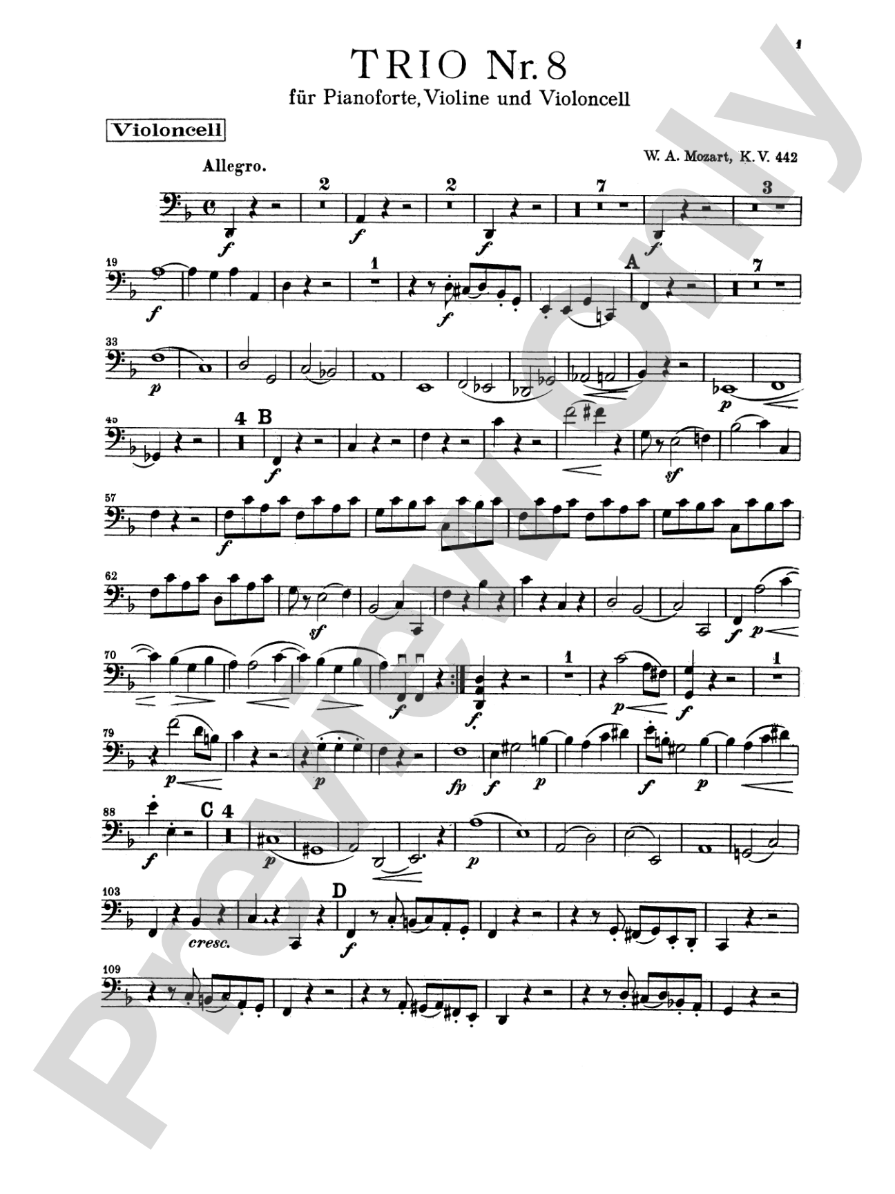 Mozart: Trio No. 8 in D Minor, K. 442