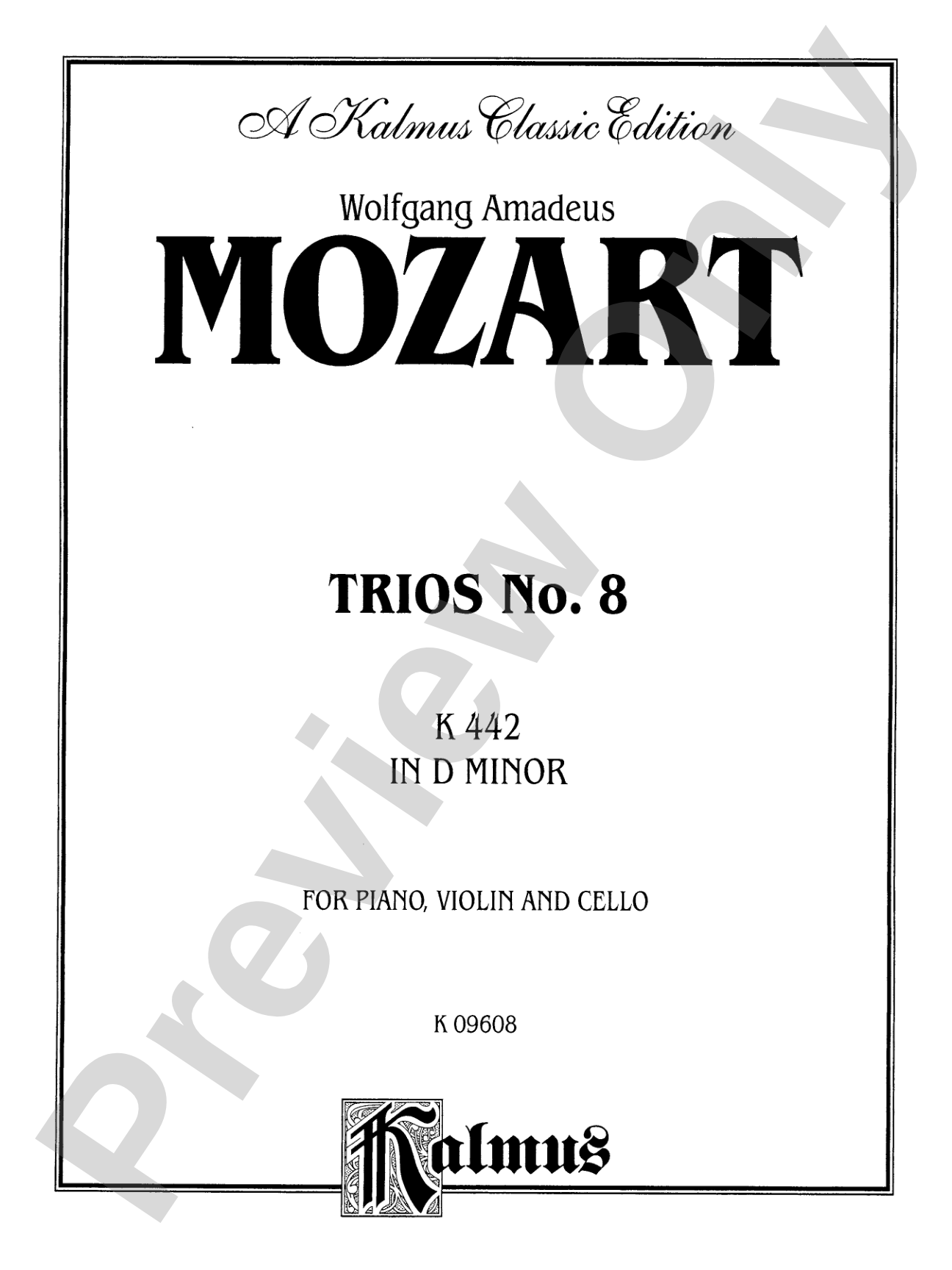 Mozart: Trio No. 8 in D Minor, K. 442
