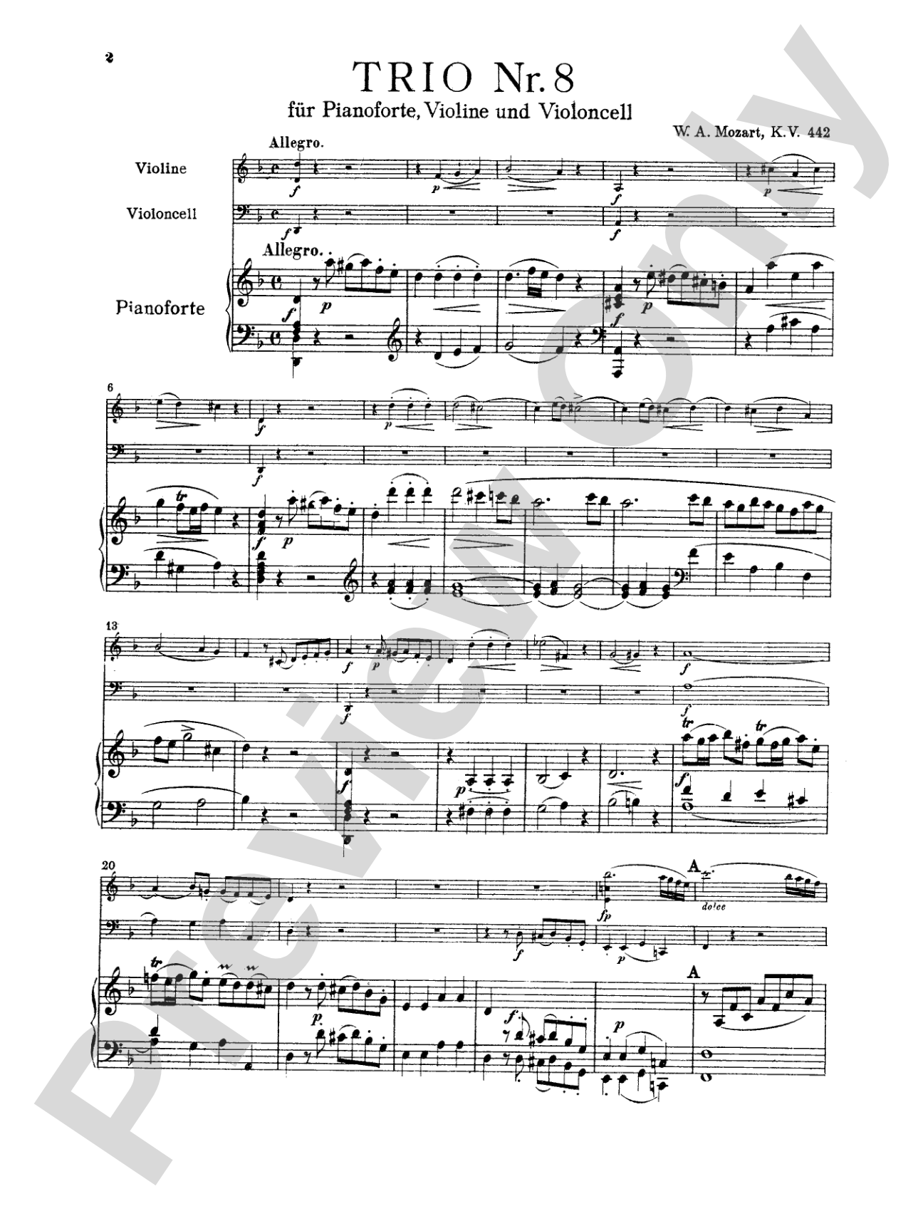 Mozart: Trio No. 8 in D Minor, K. 442