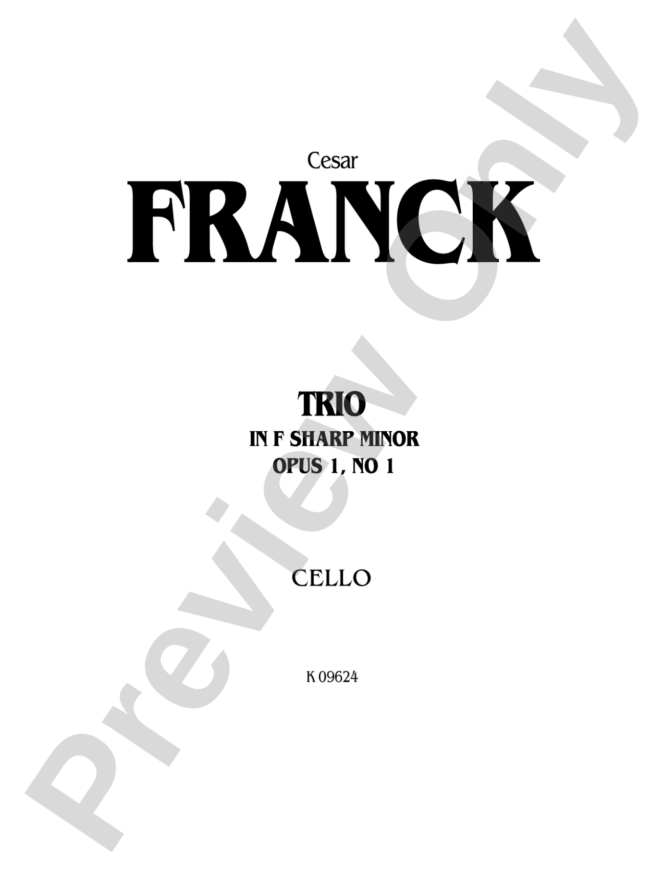Franck: Trio in F sharp Minor, Op. 1, No. 1
