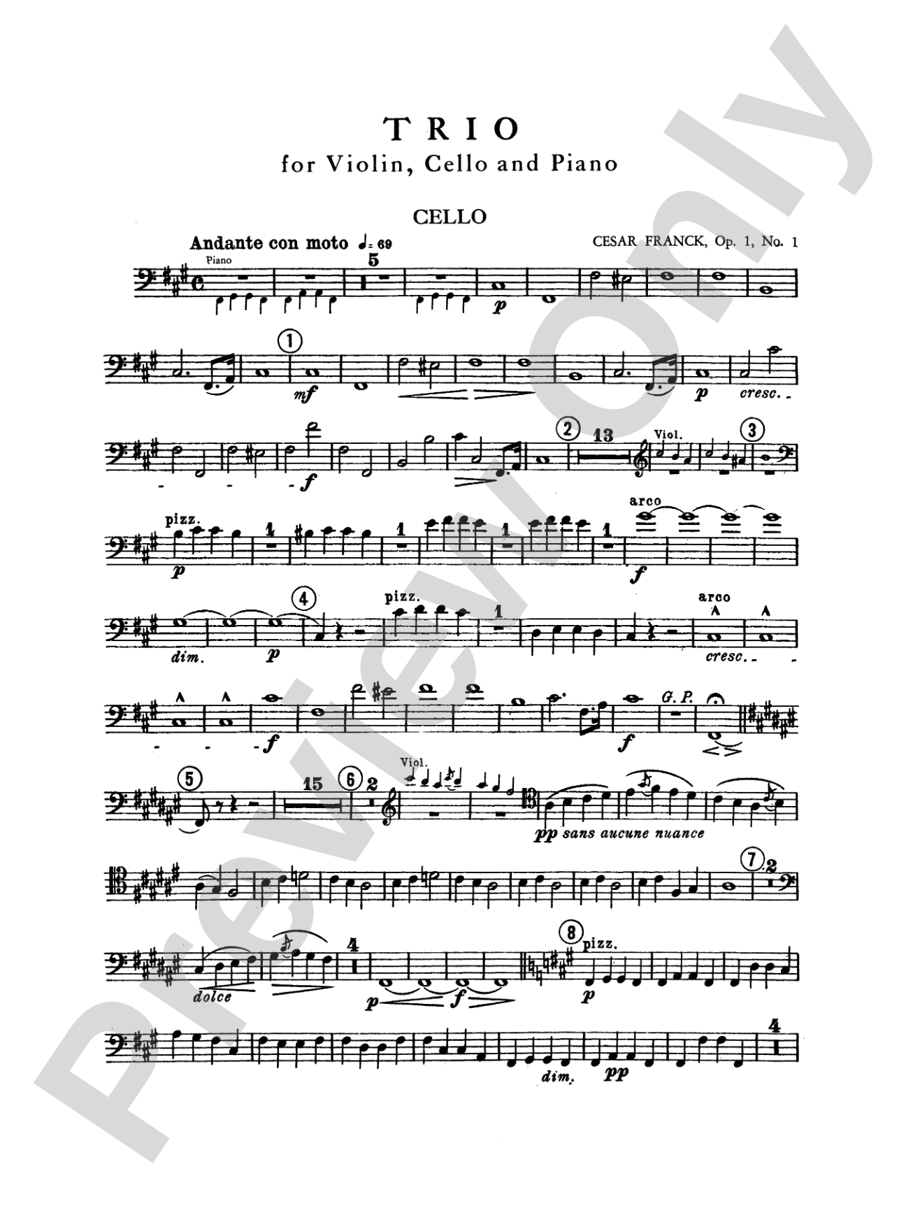 Franck: Trio in F sharp Minor, Op. 1, No. 1
