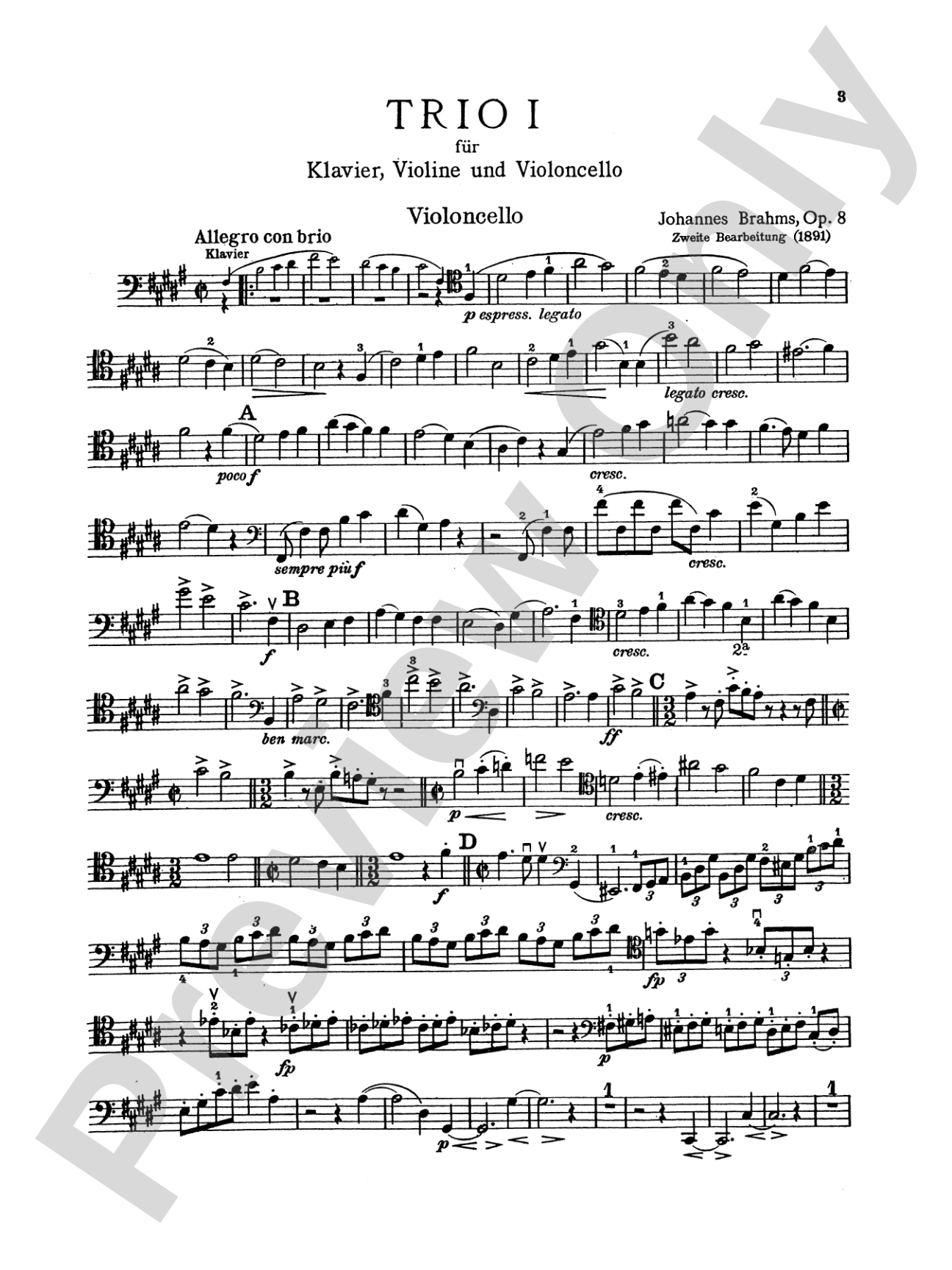 Brahms: Trio No. 1 in B Major, Op. 8