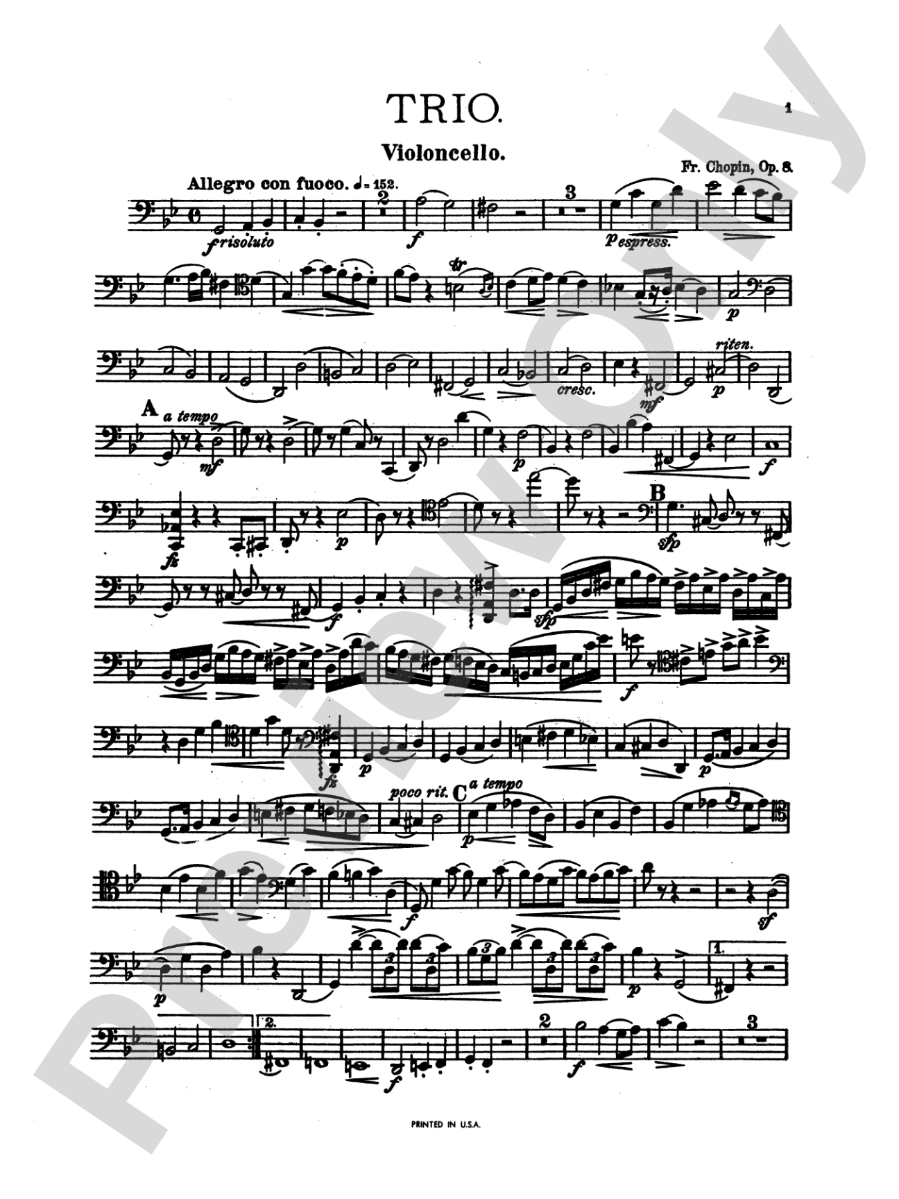 Chopin: Trio in G Minor, Op. 8