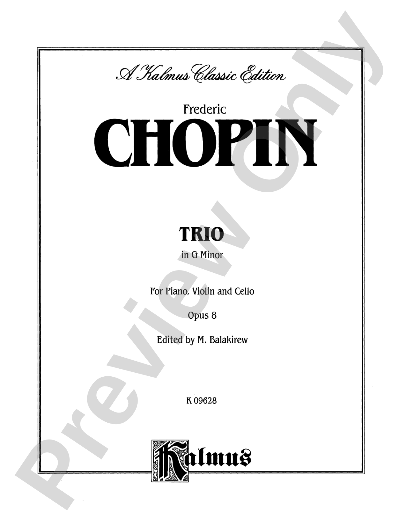 Chopin: Trio in G Minor, Op. 8