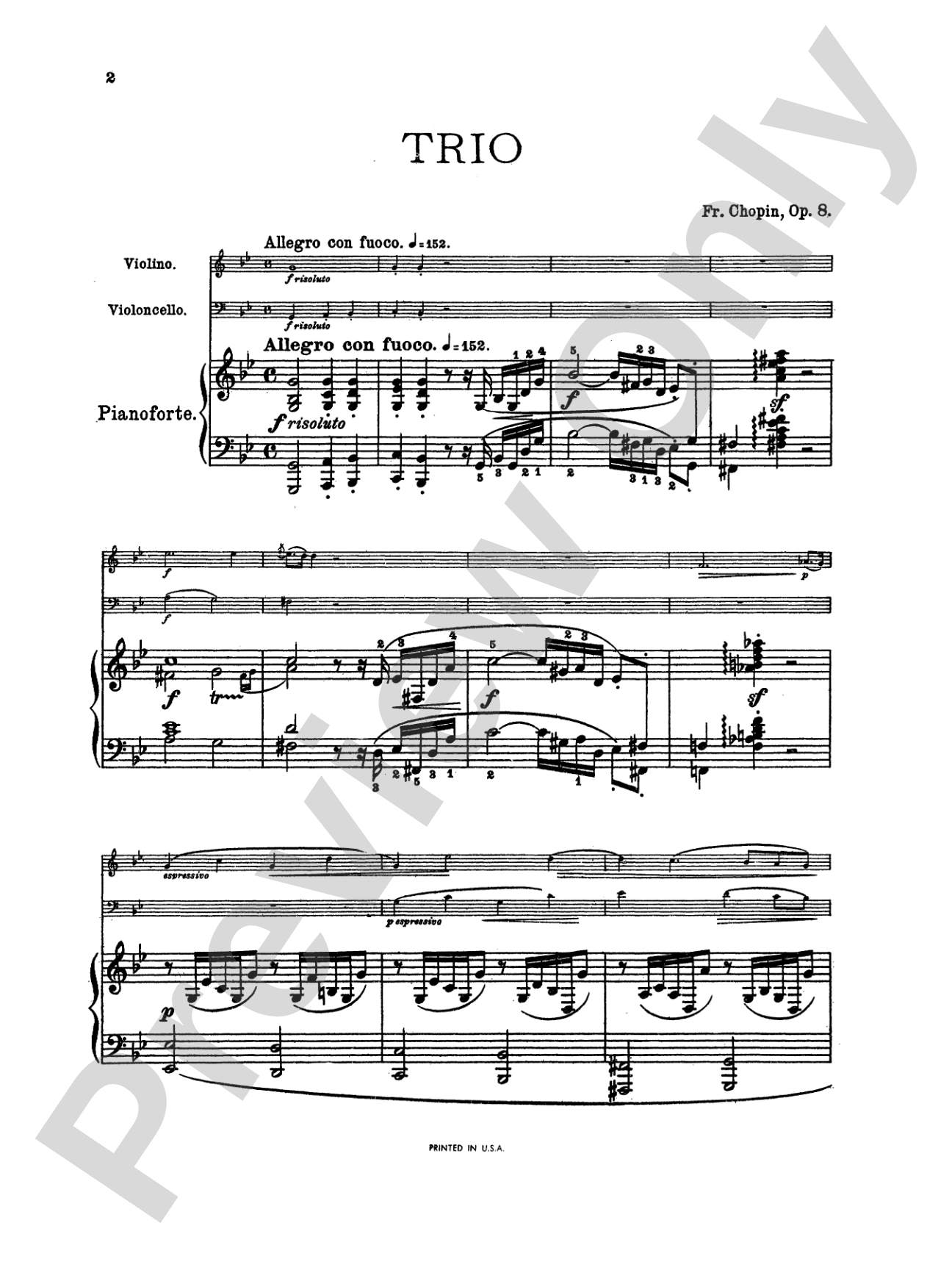 Chopin: Trio in G Minor, Op. 8