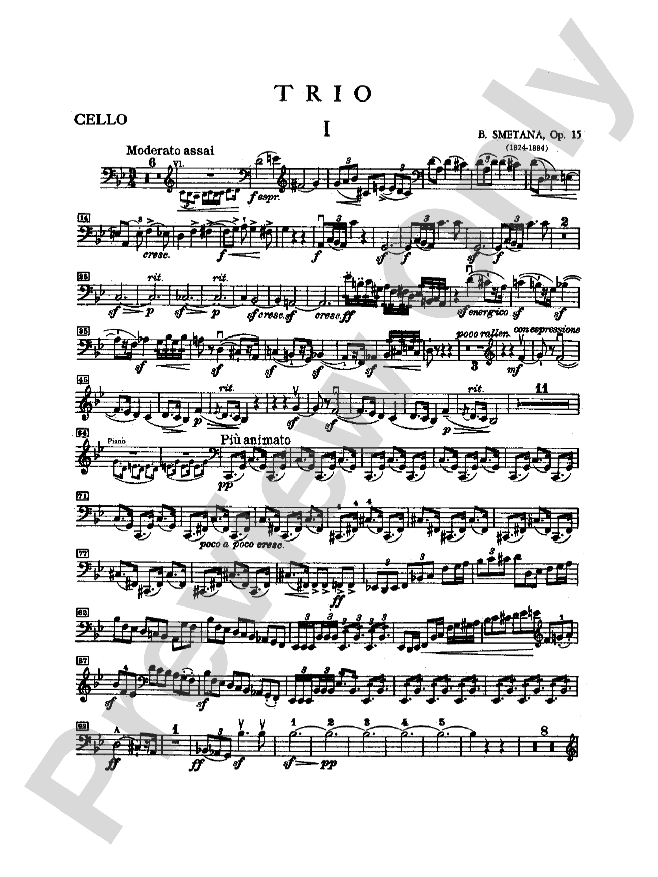 Smetana: Trio in G Minor, Op. 15