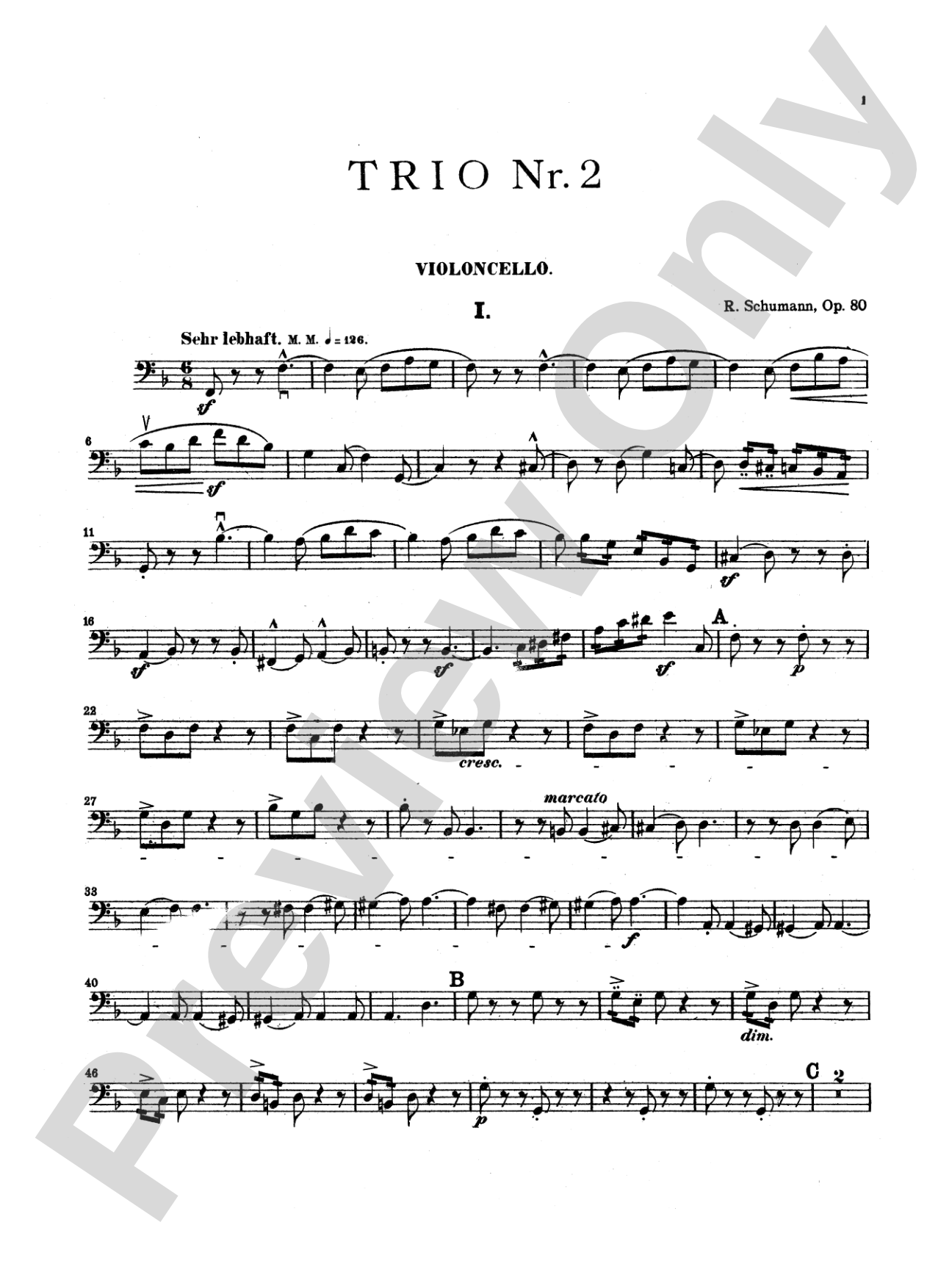 Schumann: Trio No. 2 in F Major, Op. 80