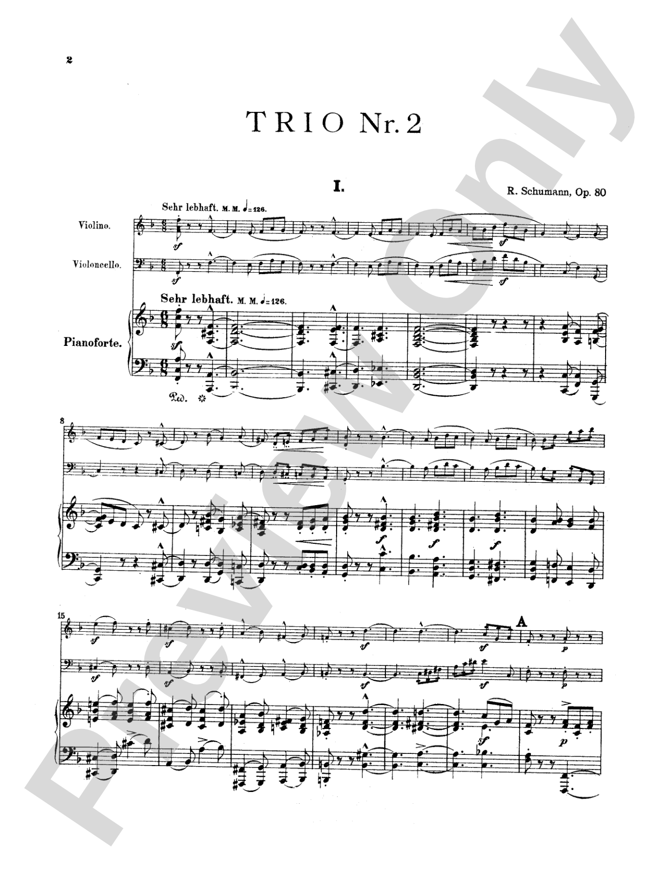 Schumann: Trio No. 2 in F Major, Op. 80
