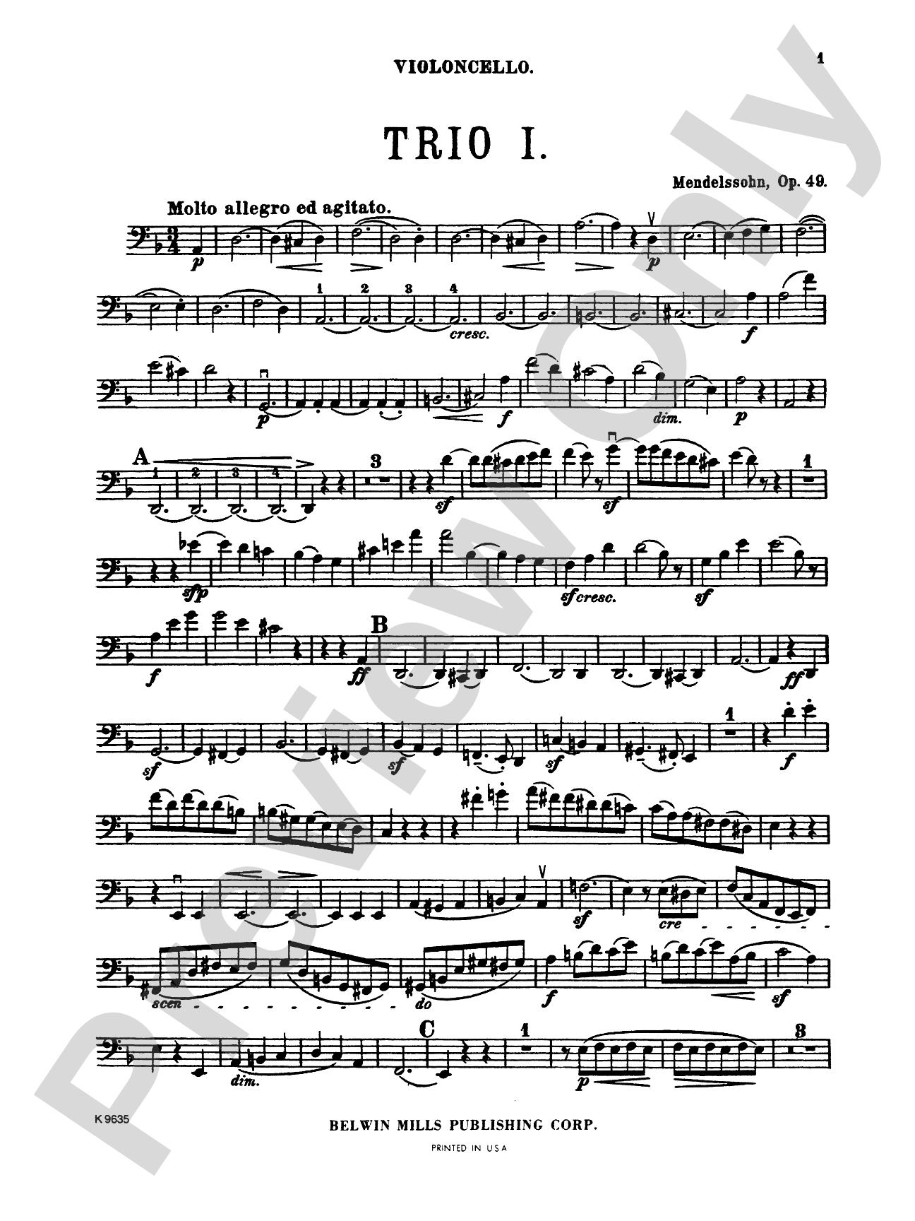 Mendelssohn: Trio No. 1 in D Minor, Op. 49
