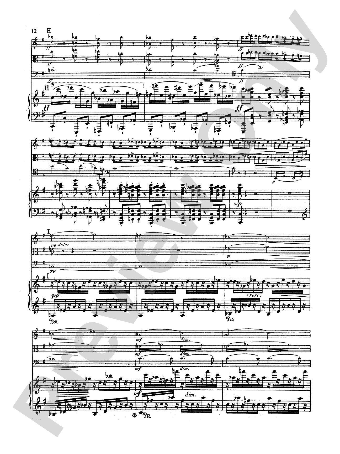 Dvorák: Quartet in E flat Major, Op. 87: Chamber Quartet Book