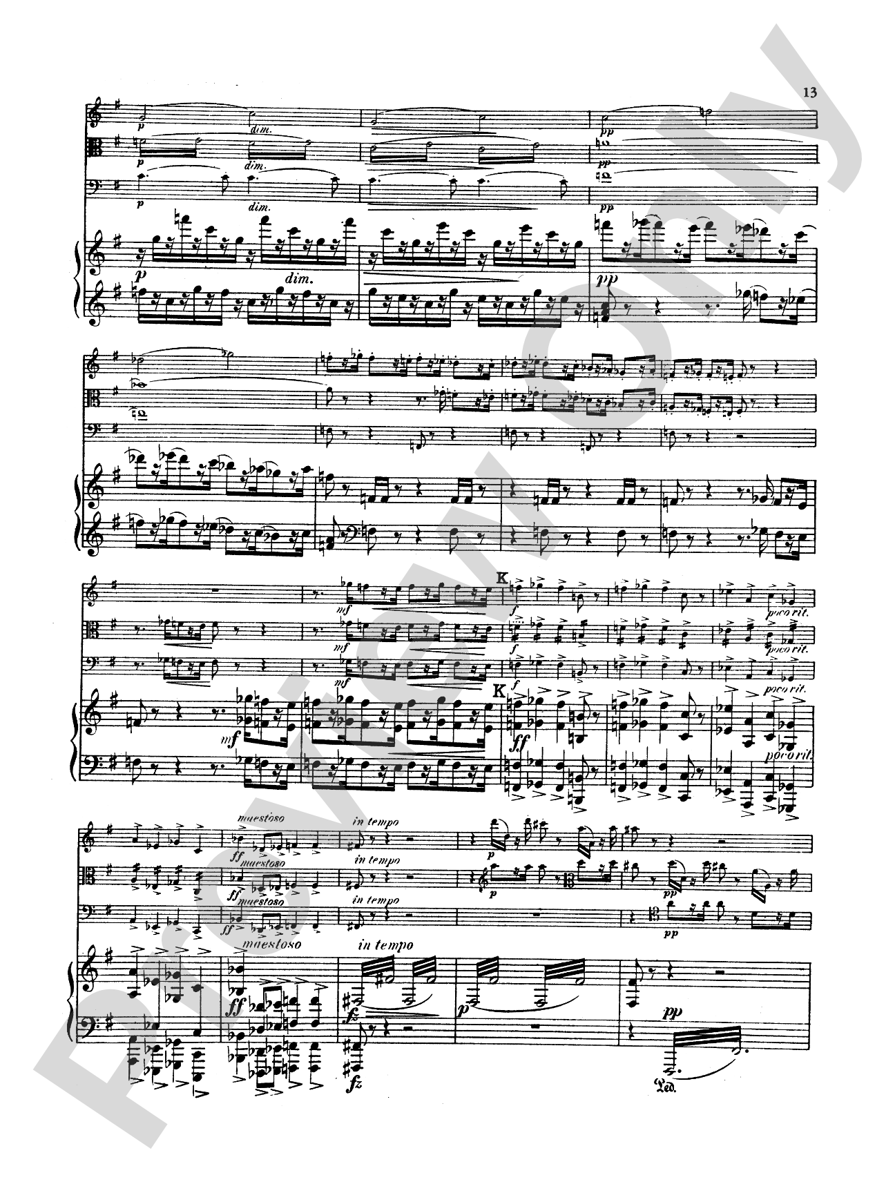 Dvorák: Quartet in E flat Major, Op. 87: Chamber Quartet Book