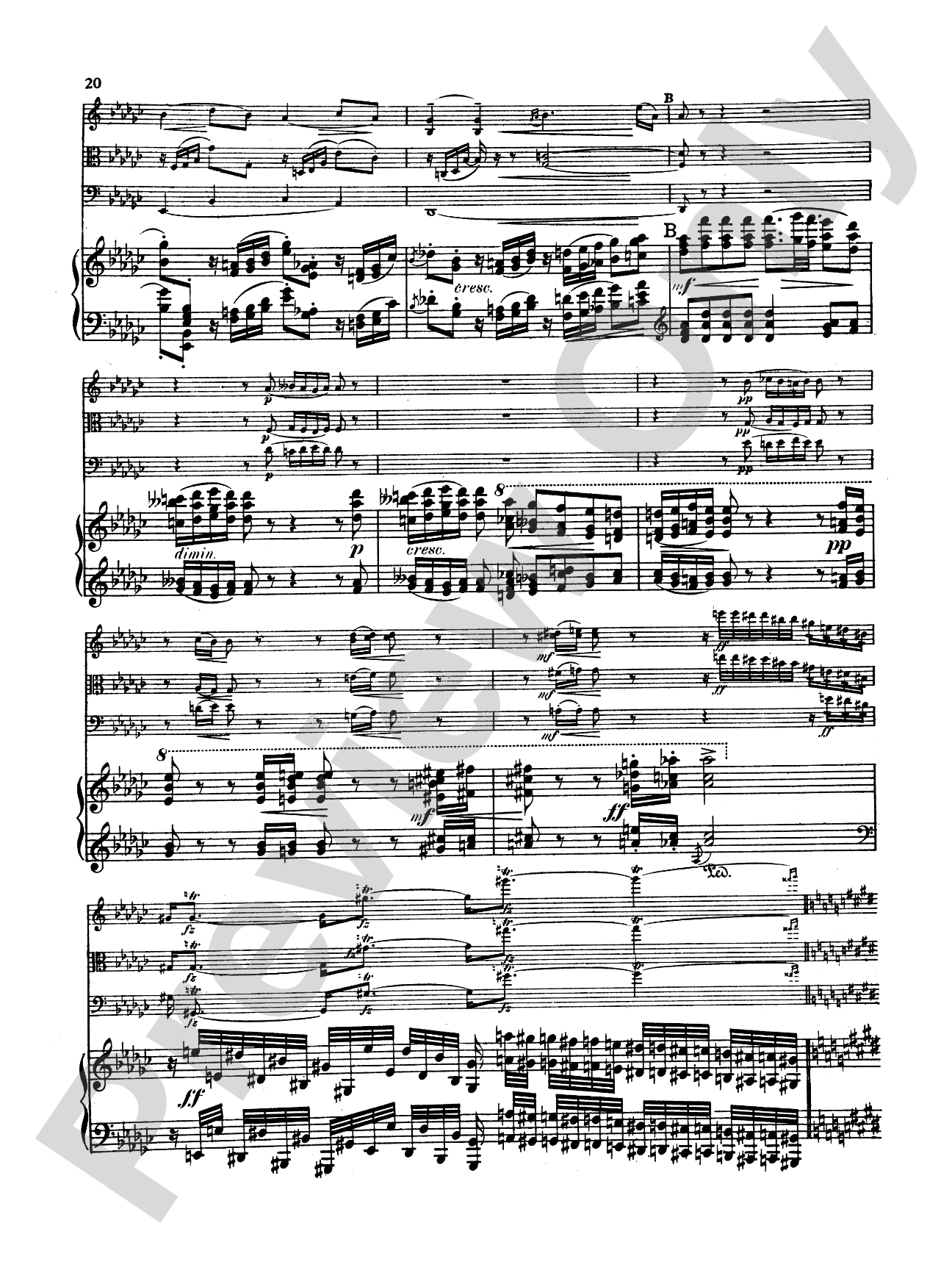 Dvorák: Quartet in E flat Major, Op. 87: Chamber Quartet Book