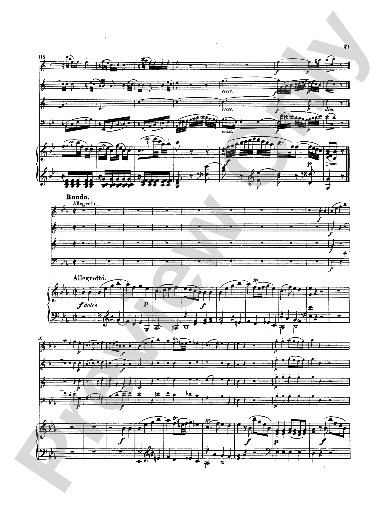Mozart: Quintet, in E flat Major (K. 454): Chamber Quintet Book