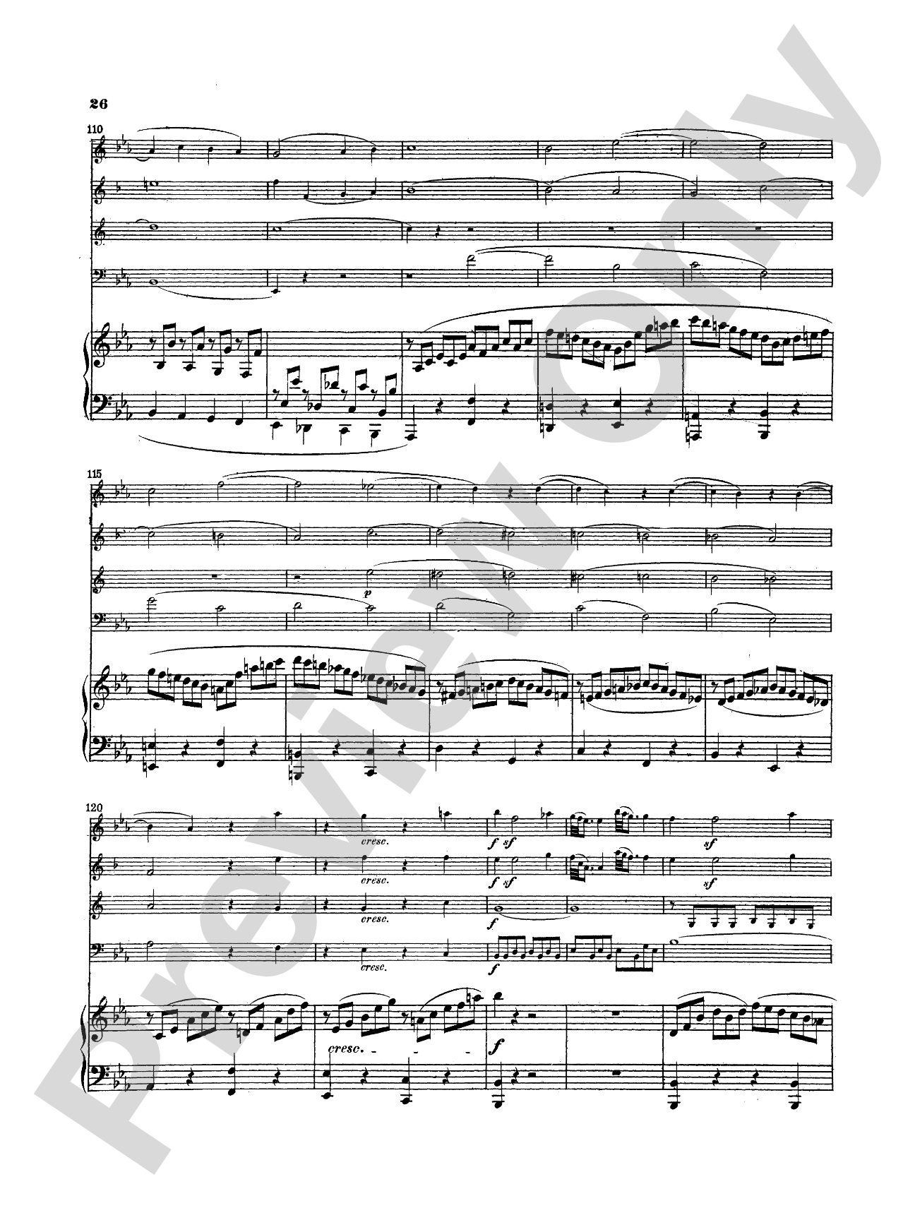 Mozart: Quintet, in E flat Major (K. 454): Chamber Quintet Book