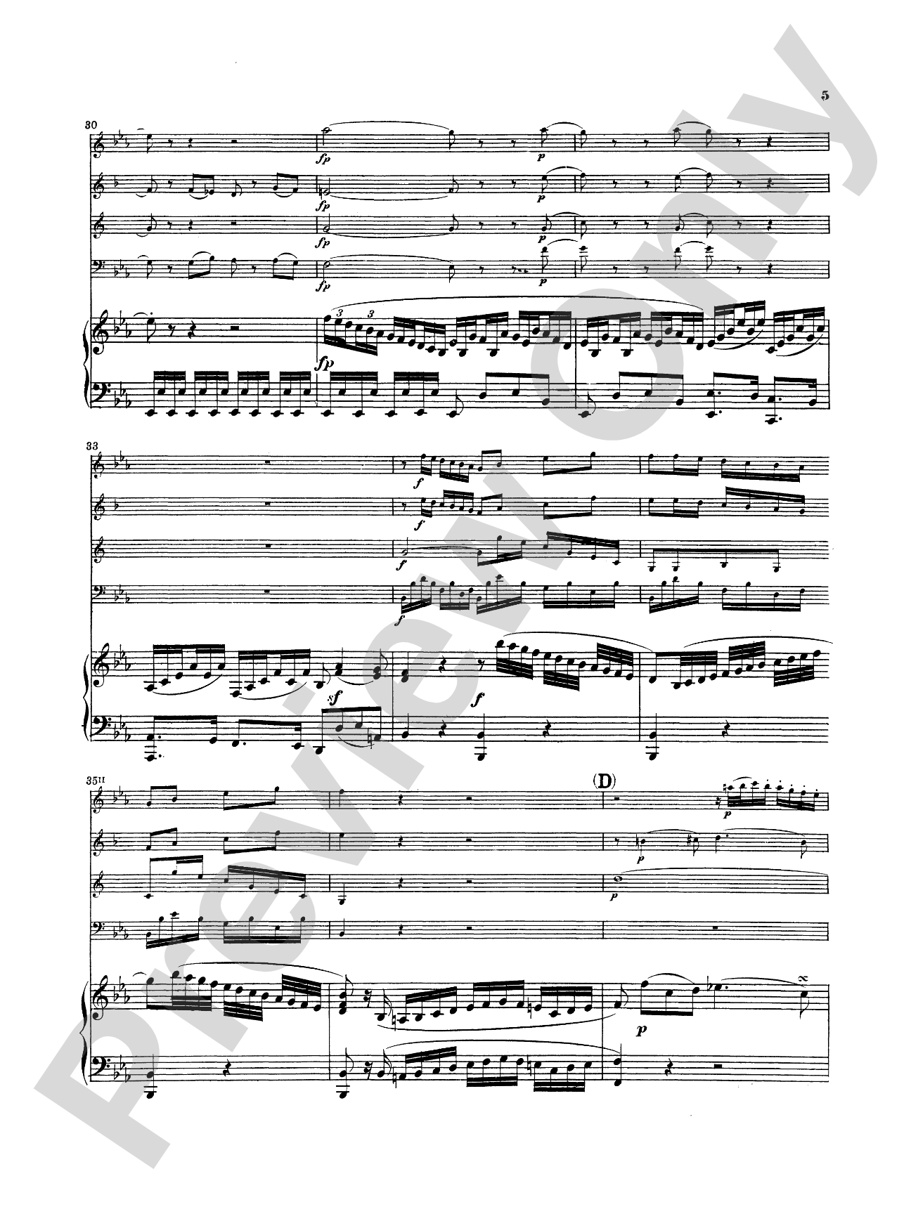Mozart: Quintet, in E flat Major (K. 454): Chamber Quintet Book