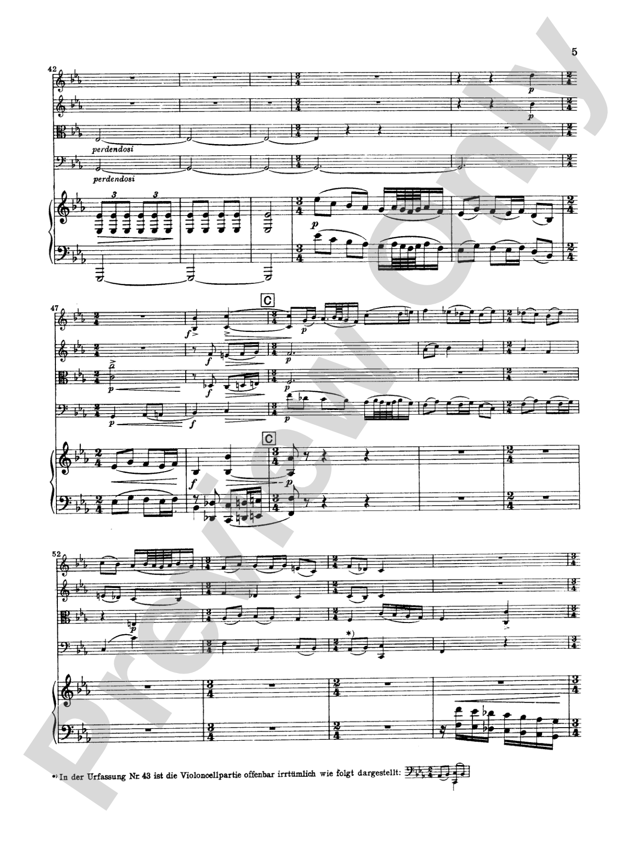 Borodin: Quintet in C Minor: String Quintet Book