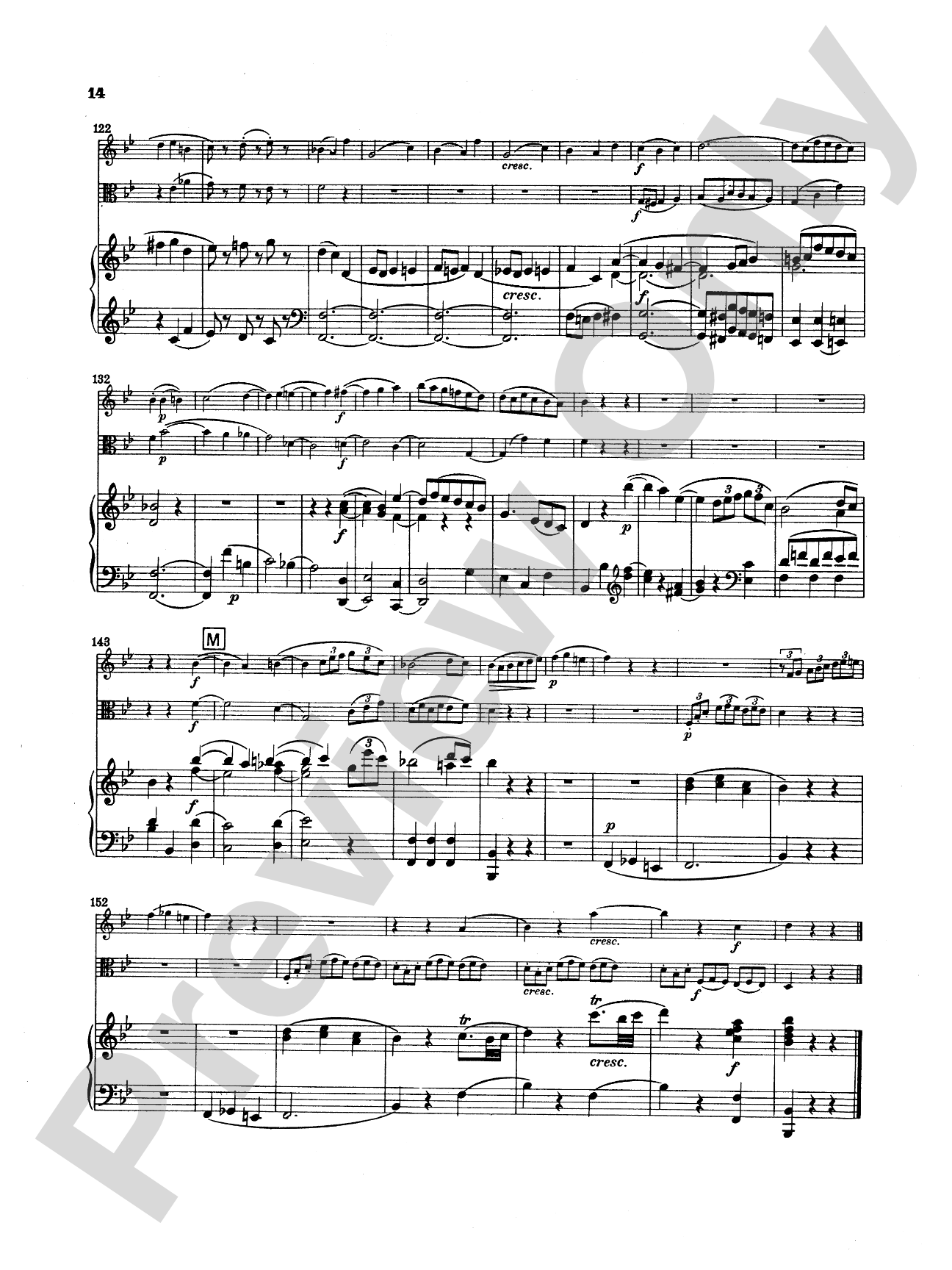 Mozart: Trio in E flat Major, "Kegelstatt Trio" (K. 498): Chamber Trio Score & Parts