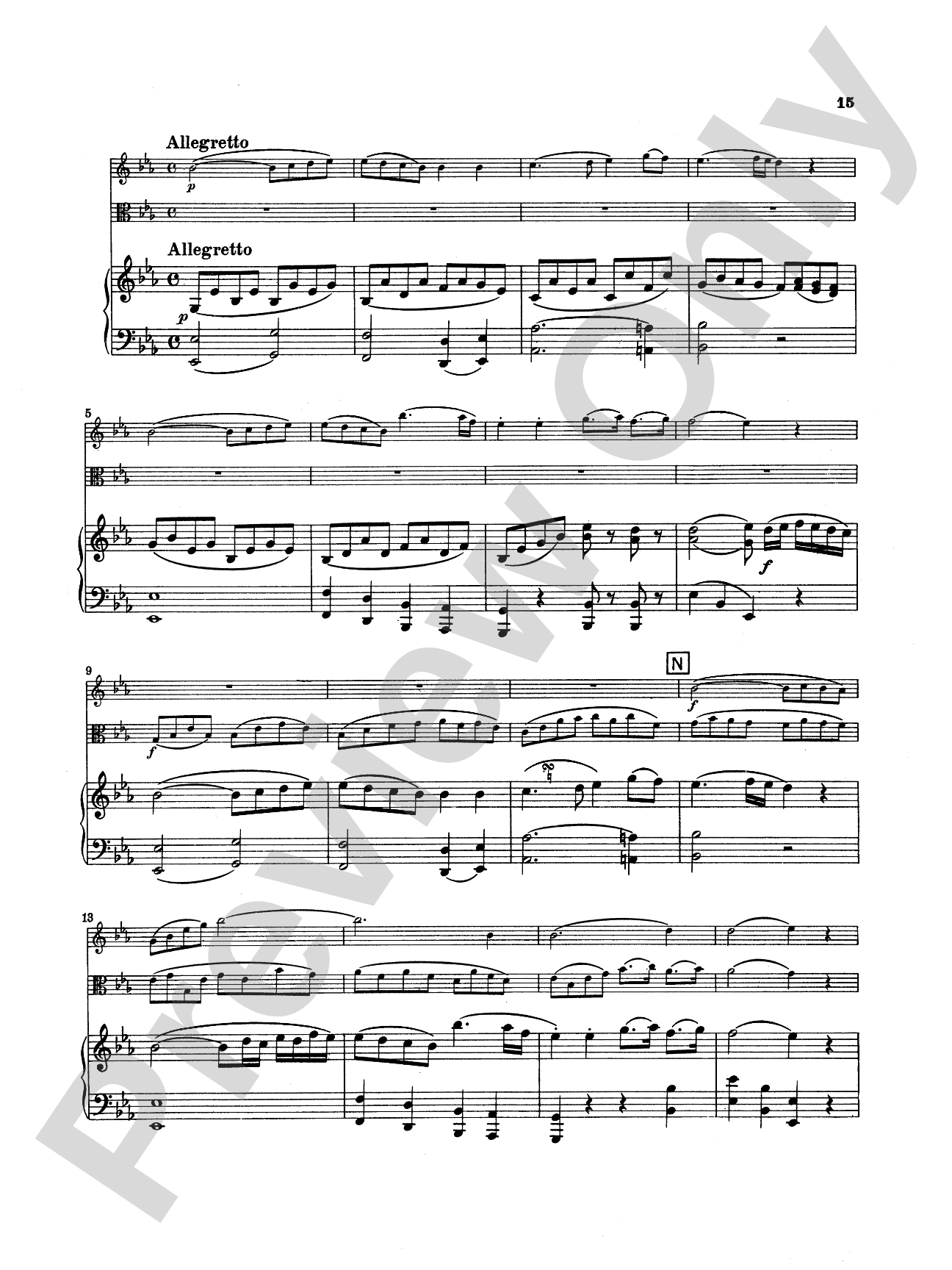 Mozart: Trio in E flat Major, "Kegelstatt Trio" (K. 498): Chamber Trio Score & Parts