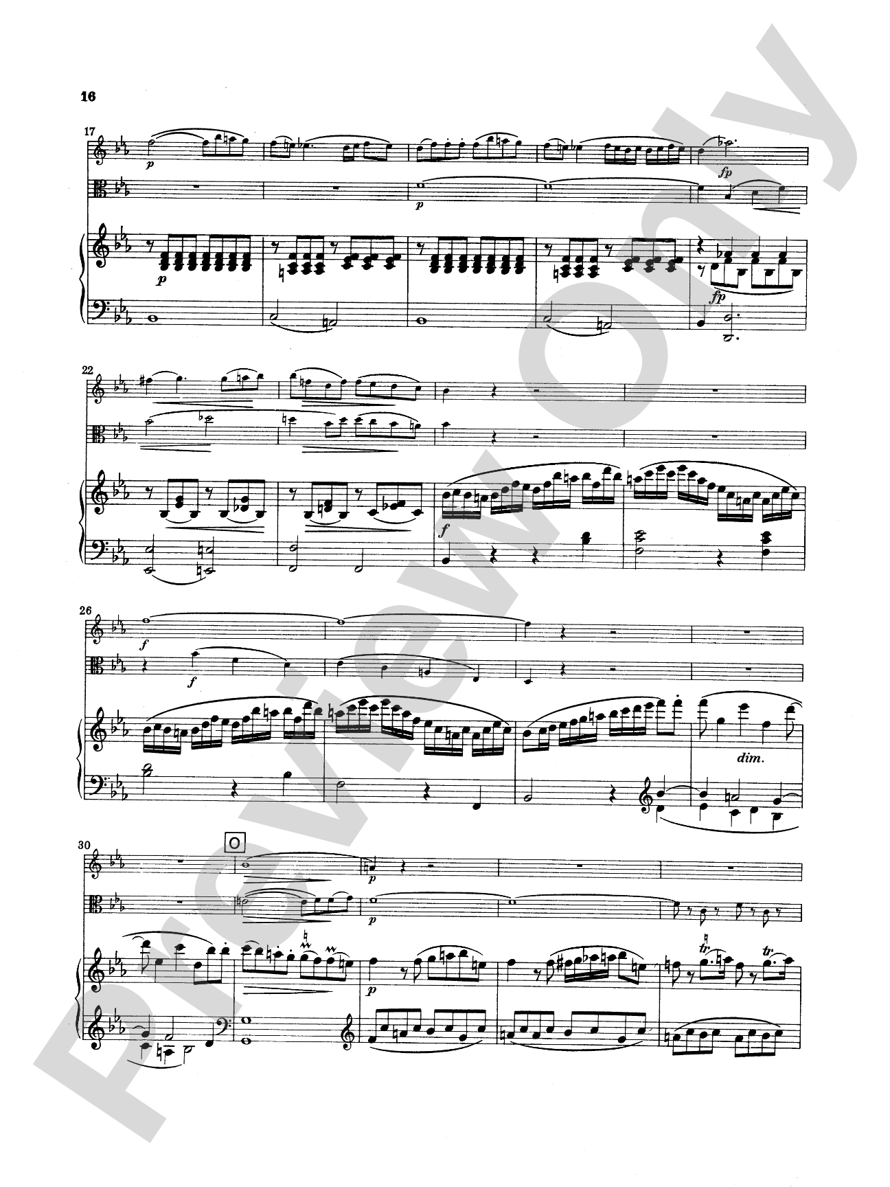 Mozart: Trio in E flat Major, "Kegelstatt Trio" (K. 498): Chamber Trio Score & Parts
