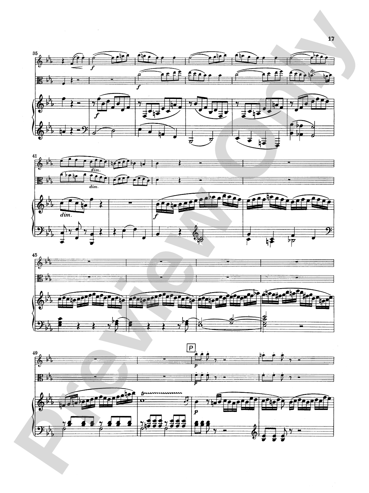 Mozart: Trio in E flat Major, "Kegelstatt Trio" (K. 498): Chamber Trio Score & Parts