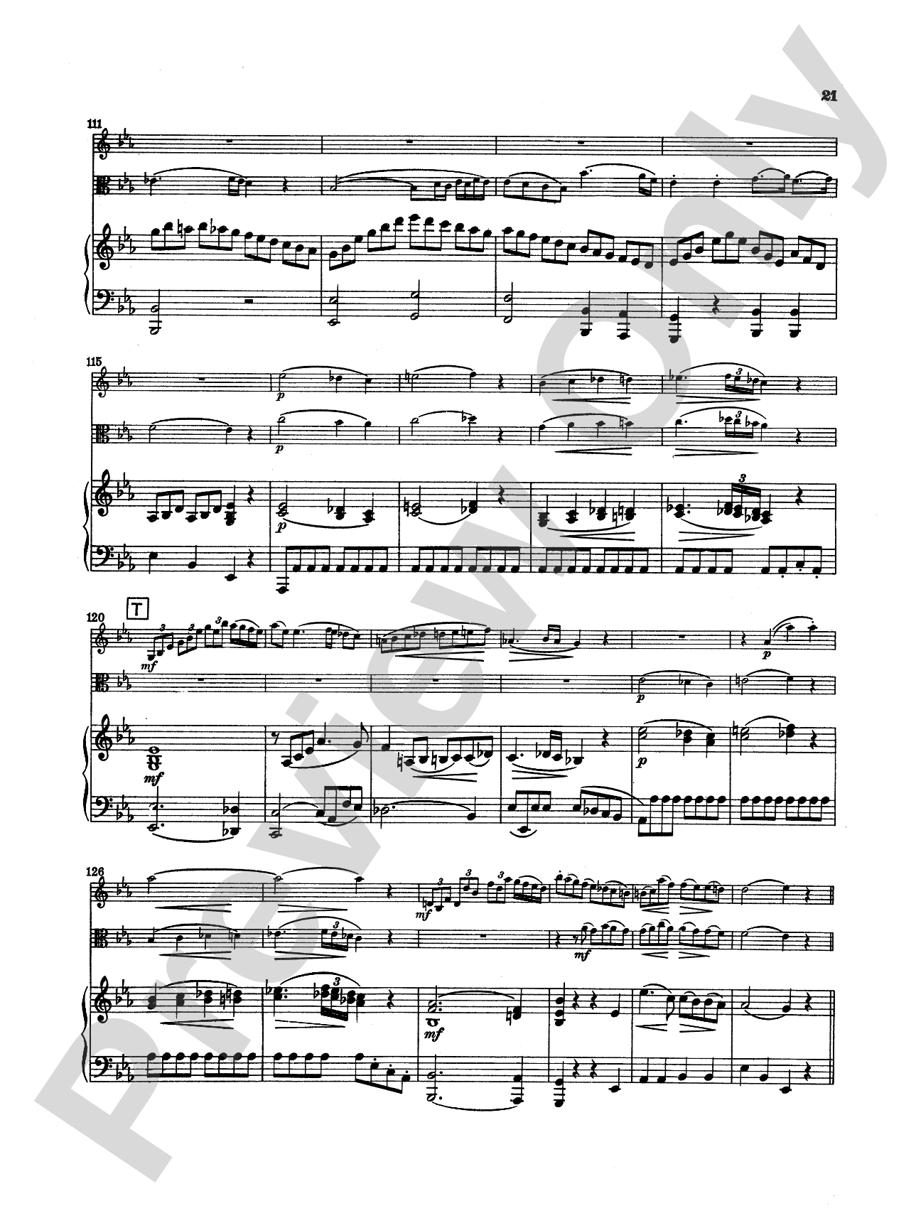 Mozart: Trio in E flat Major, "Kegelstatt Trio" (K. 498): Chamber Trio Score & Parts