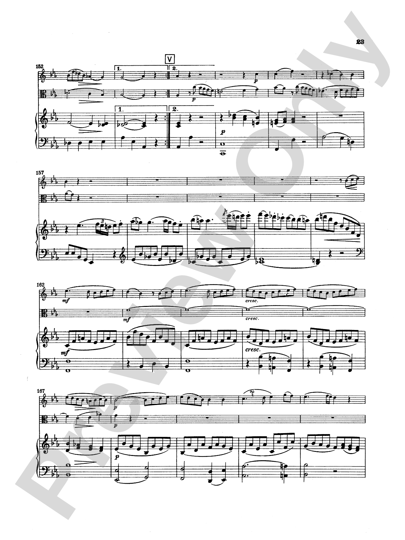 Mozart: Trio in E flat Major, "Kegelstatt Trio" (K. 498): Chamber Trio Score & Parts