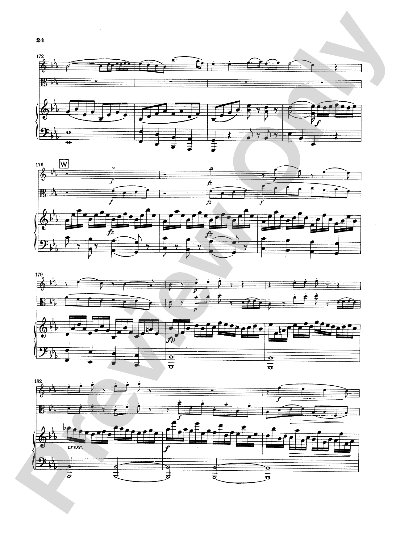 Mozart: Trio in E flat Major, "Kegelstatt Trio" (K. 498): Chamber Trio Score & Parts