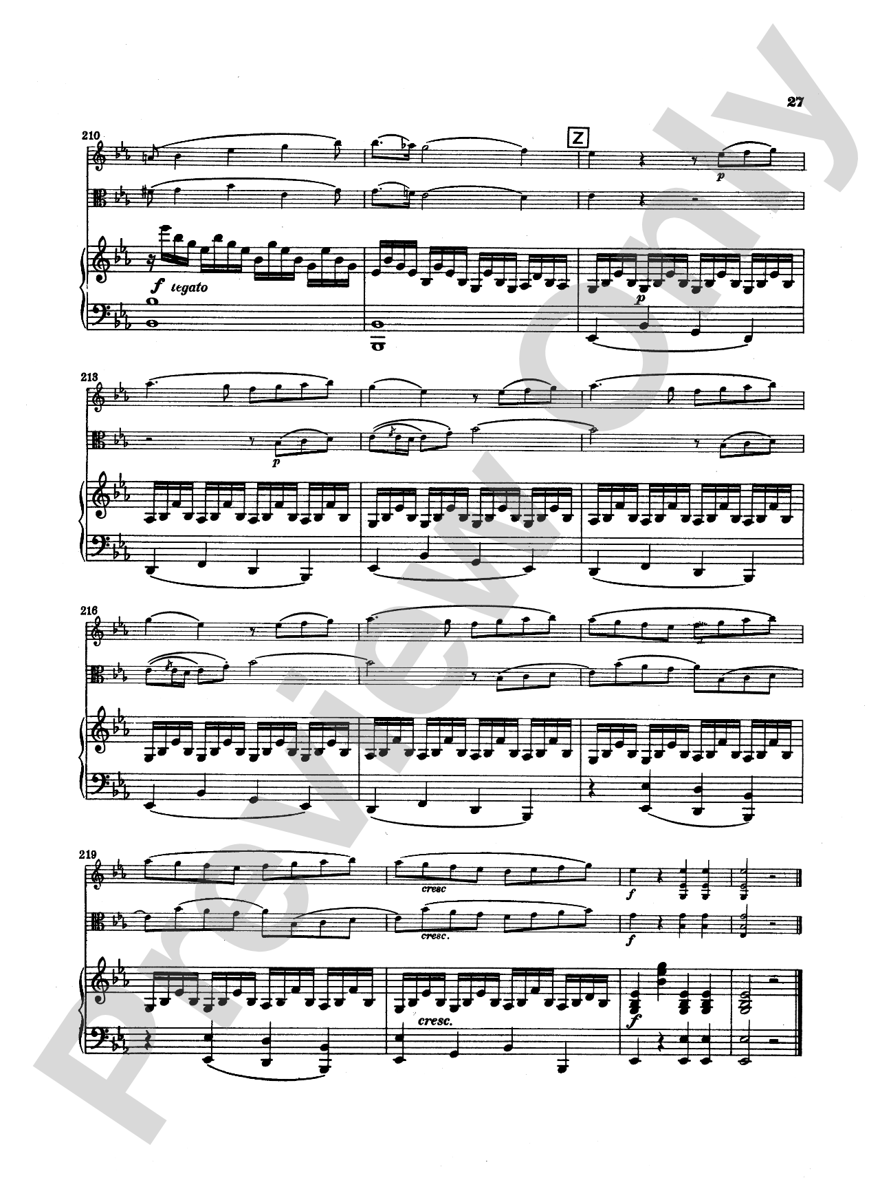 Mozart: Trio in E flat Major, "Kegelstatt Trio" (K. 498): Chamber Trio Score & Parts
