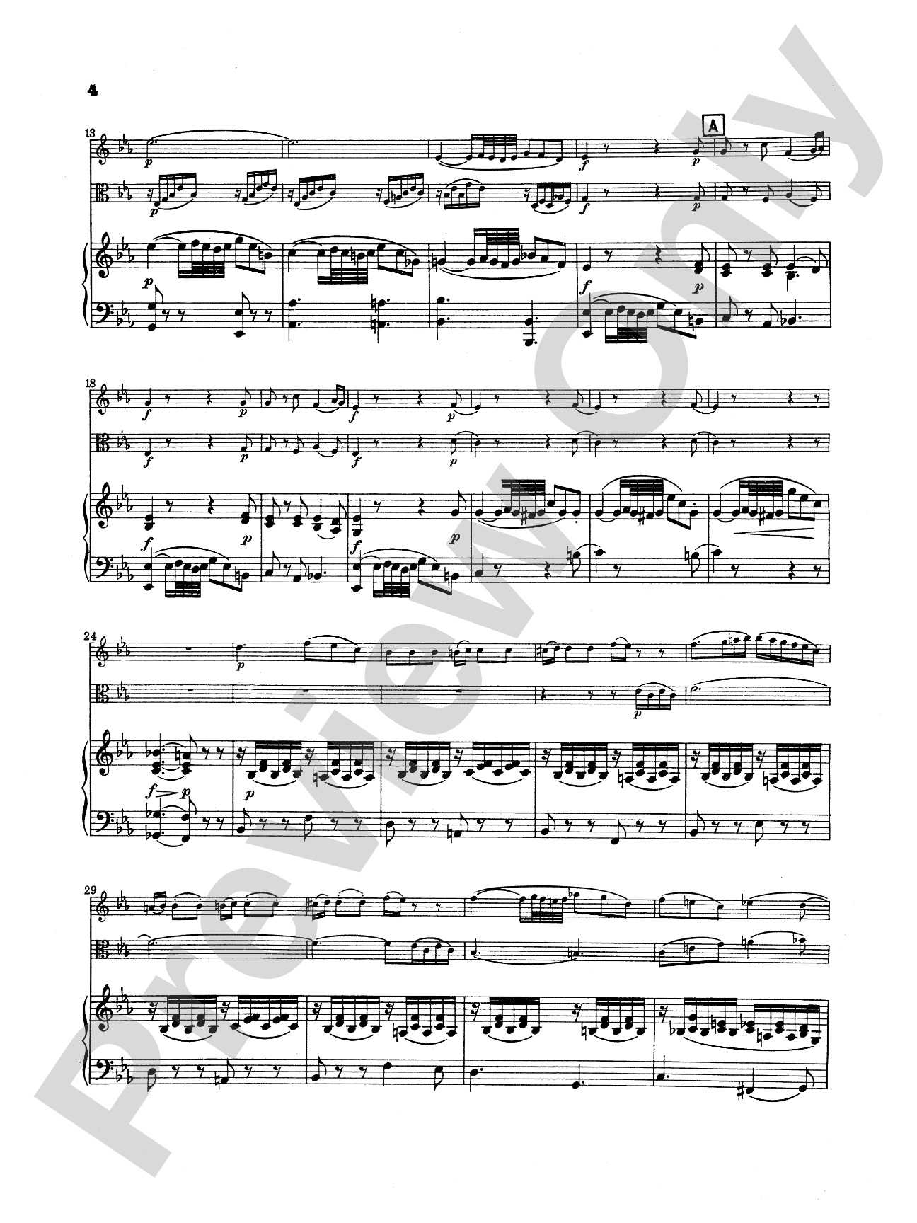 Mozart: Trio in E flat Major, "Kegelstatt Trio" (K. 498): Chamber Trio Score & Parts