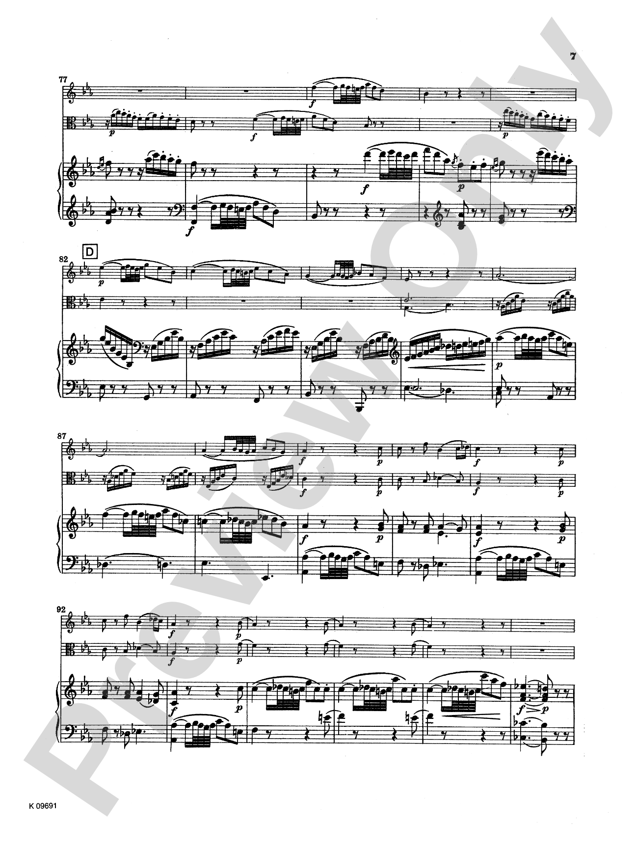 Mozart: Trio in E flat Major, "Kegelstatt Trio" (K. 498): Chamber Trio Score & Parts