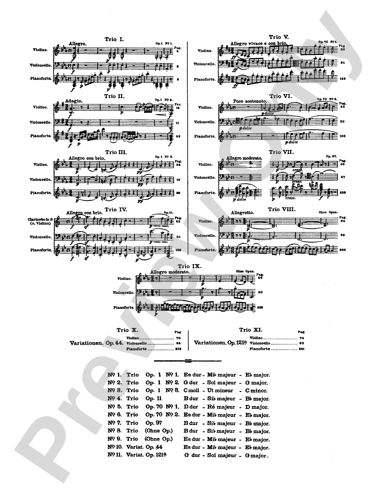 Beethoven: Trio No. 1, Op. 1, No. 1, in E flat Major (for piano, violin, and cello): Chamber Trio Book