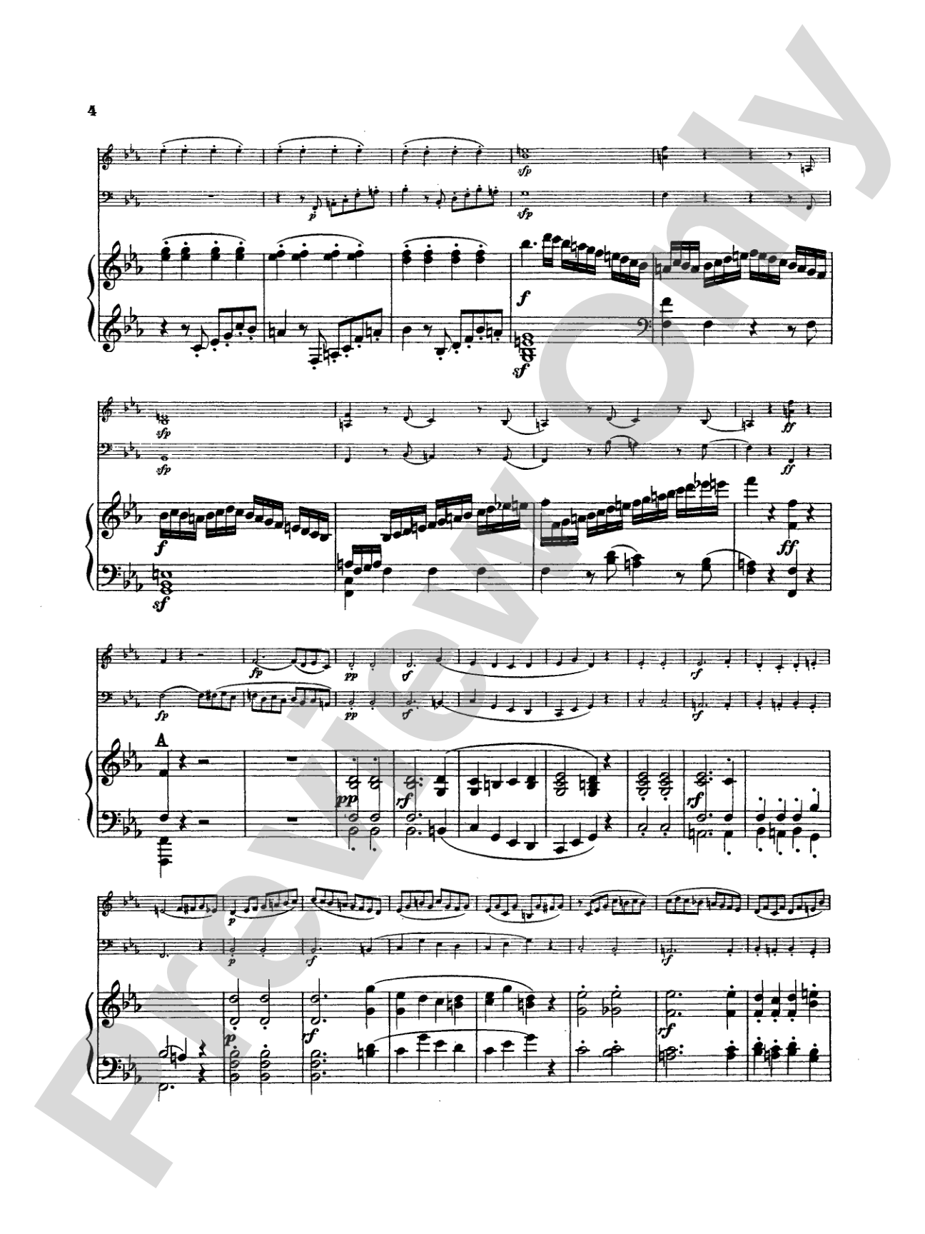 Beethoven: Trio No. 1, Op. 1, No. 1, in E flat Major (for piano, violin, and cello)