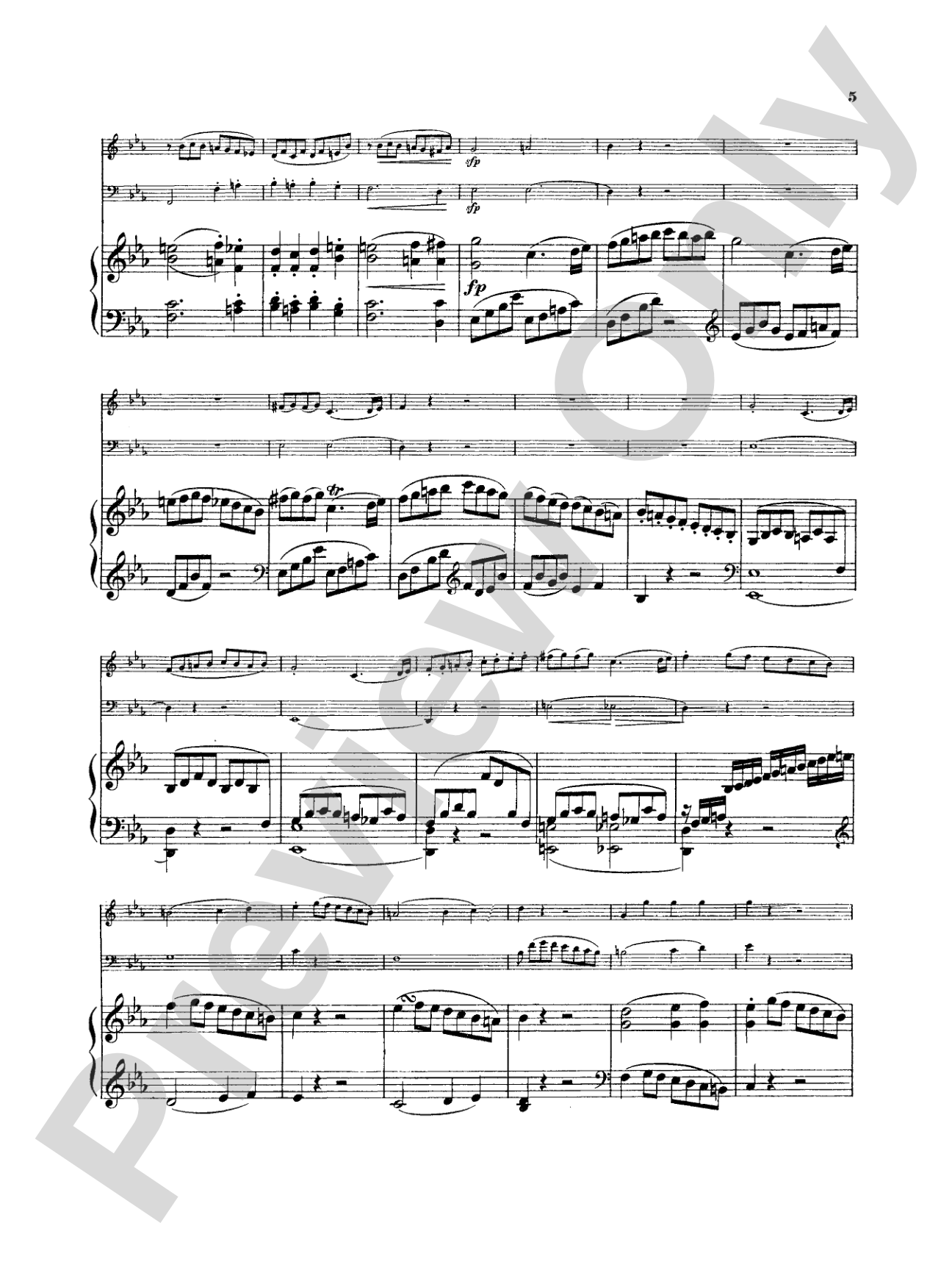 Beethoven: Trio No. 1, Op. 1, No. 1, in E flat Major (for piano, violin, and cello)