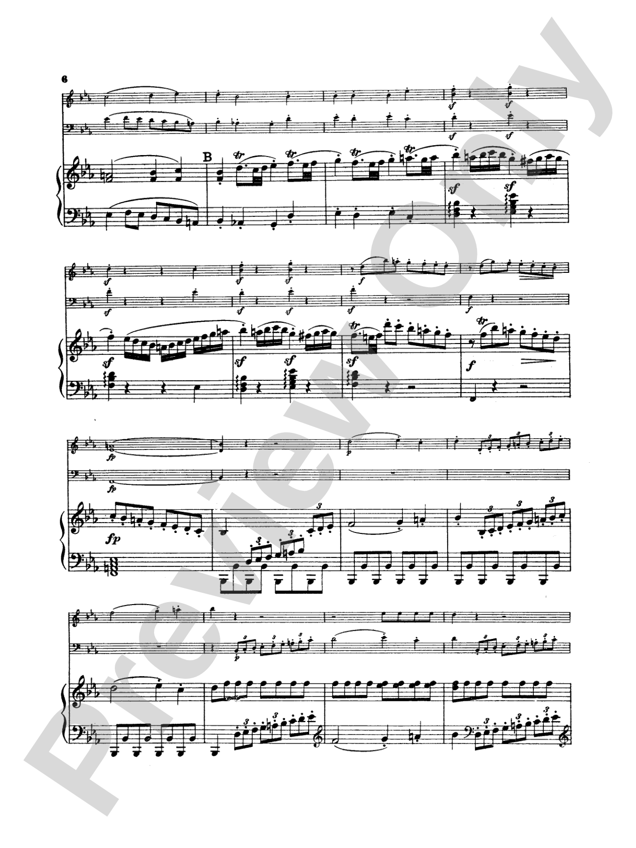 Beethoven: Trio No. 1, Op. 1, No. 1, in E flat Major (for piano, violin, and cello)