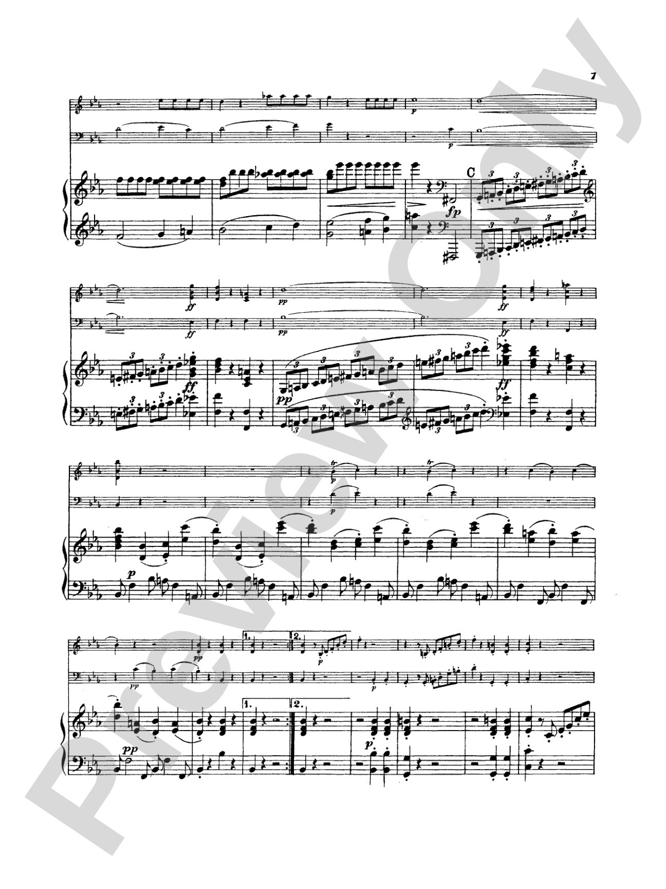 Beethoven: Trio No. 1, Op. 1, No. 1, in E flat Major (for piano, violin, and cello)
