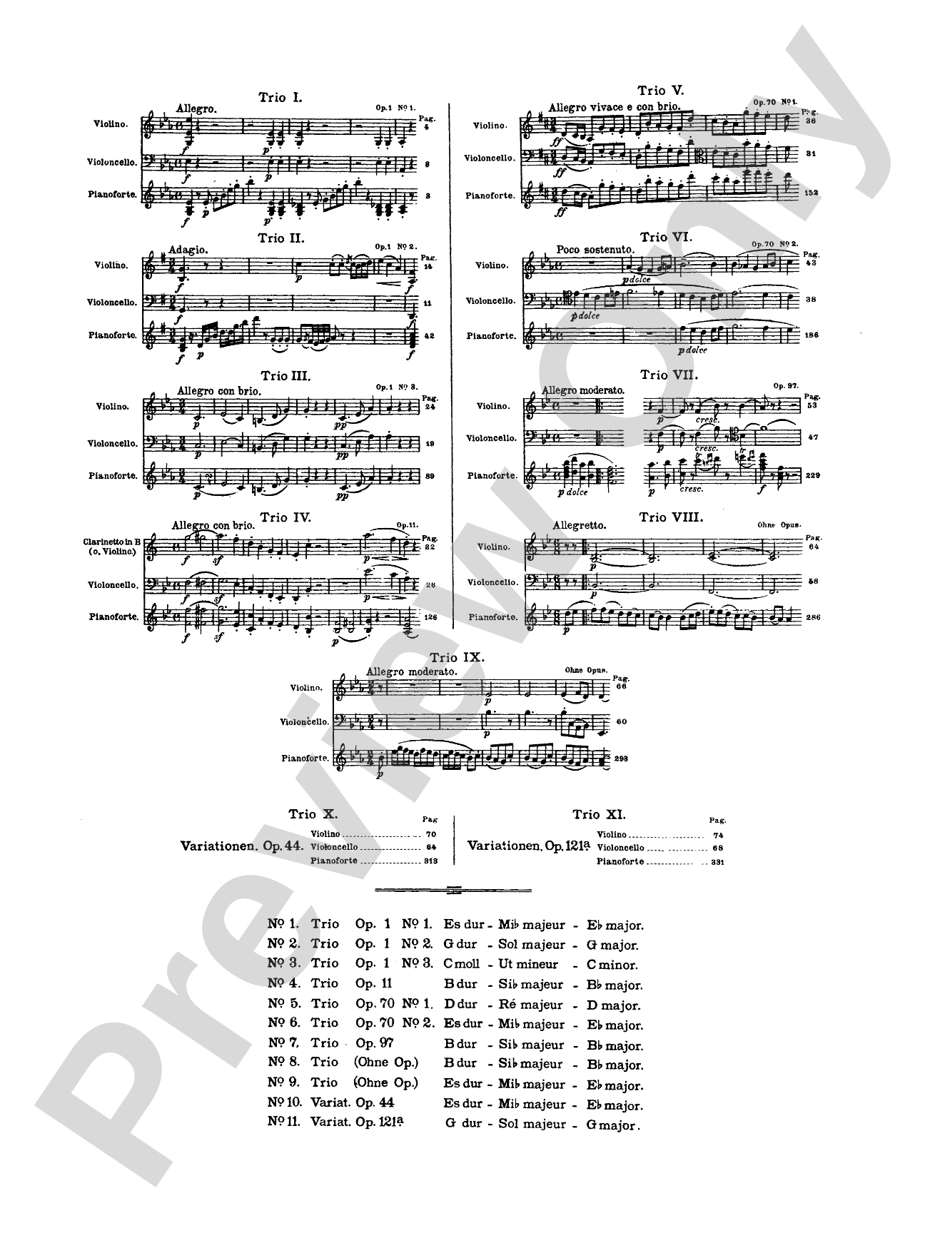 Beethoven: Trio No. 4, Op. 11, in B flat Major (for piano, violin, and cello)