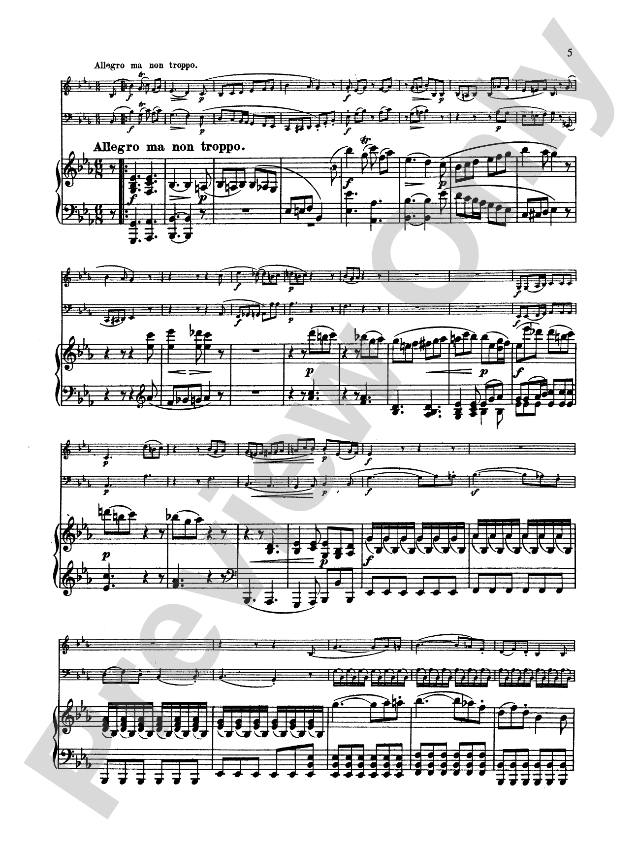 Beethoven: Trio No. 6, in E flat Major, Op. 70, No. 2 (for piano, violin, and cello)