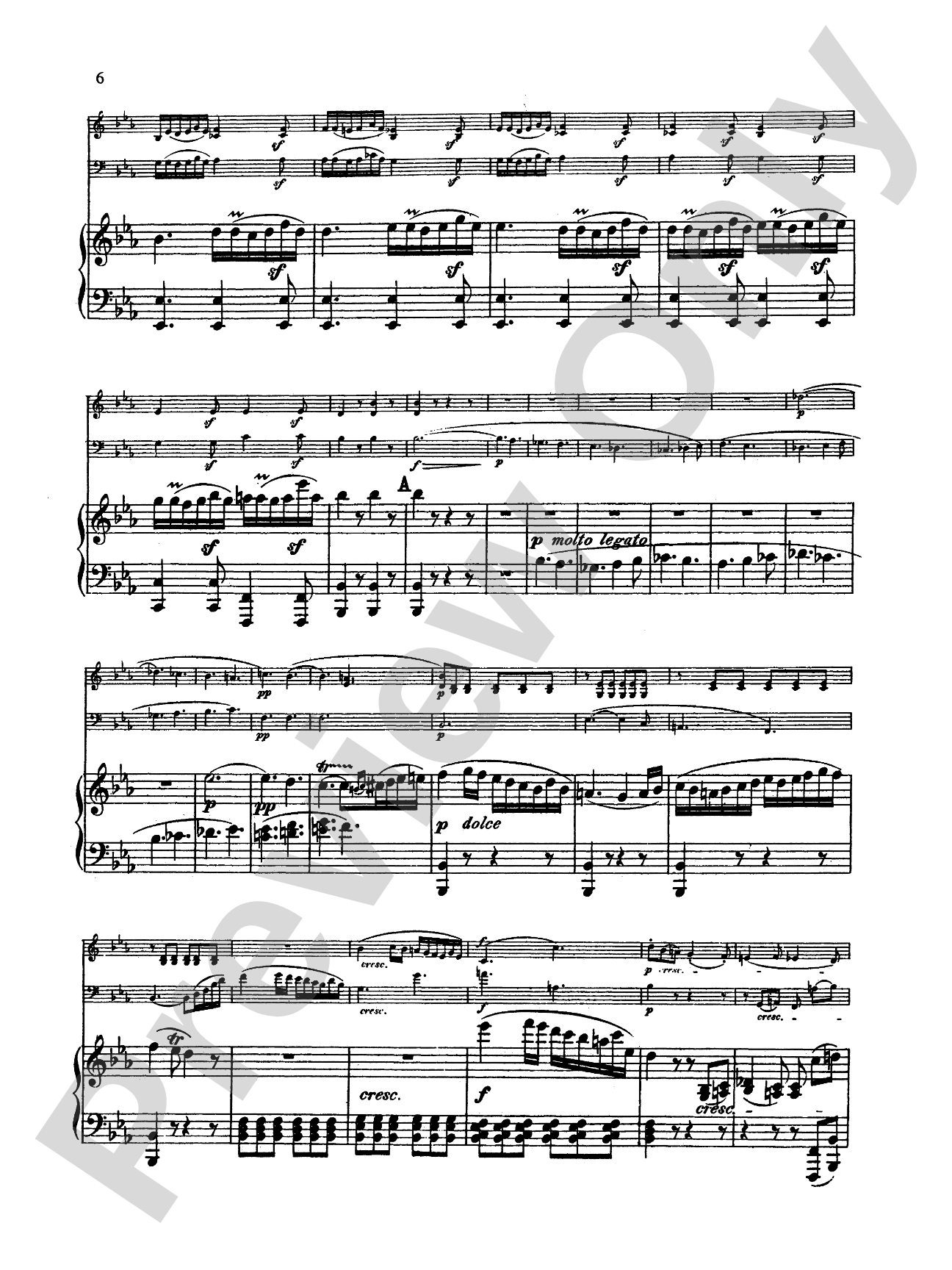 Beethoven: Trio No. 6, in E flat Major, Op. 70, No. 2 (for piano, violin, and cello)