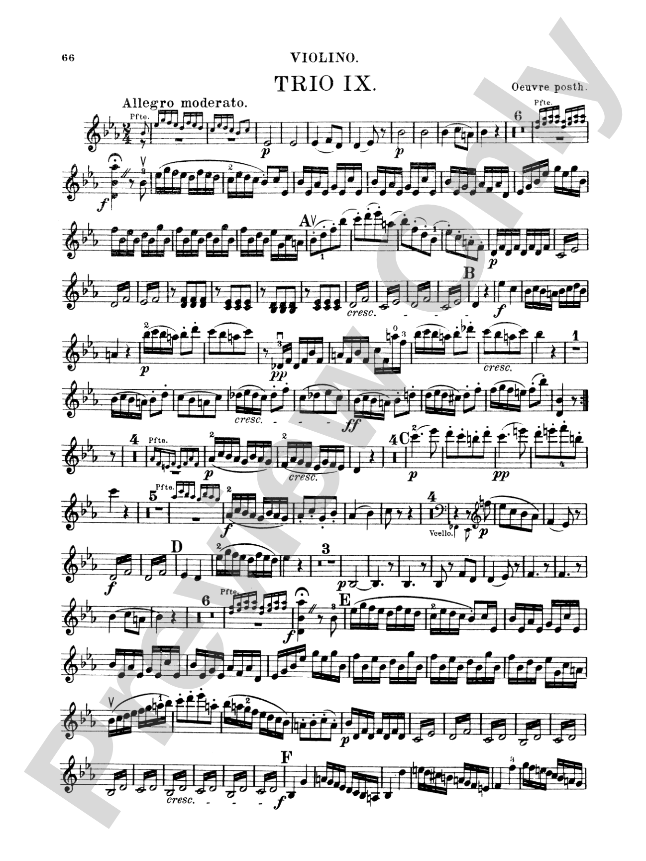 Beethoven: Trio No. 9, in E flat Major (for piano, violin, and cello): Chamber Trio