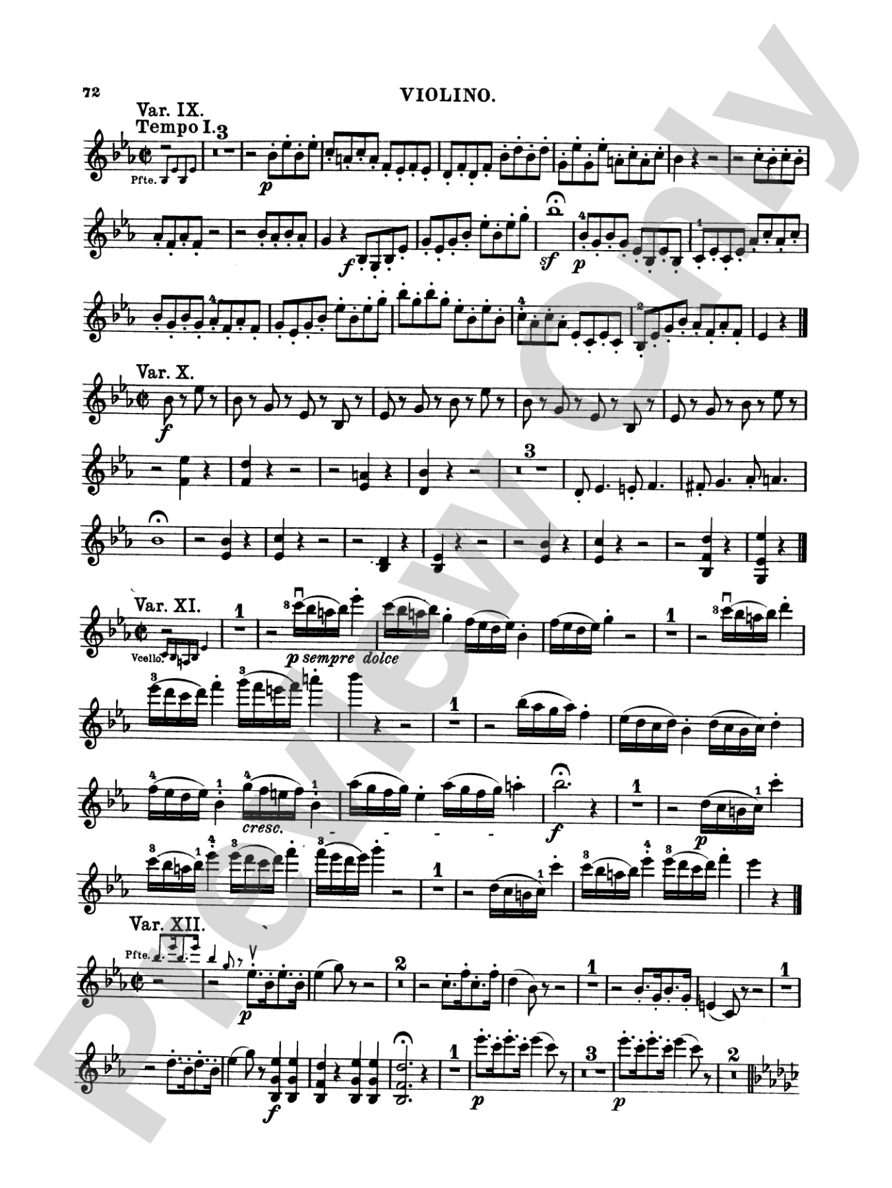 Beethoven: Trio No. 10, in E flat Major, 14 Variations (for piano, violin, and cello): Chamber Trio