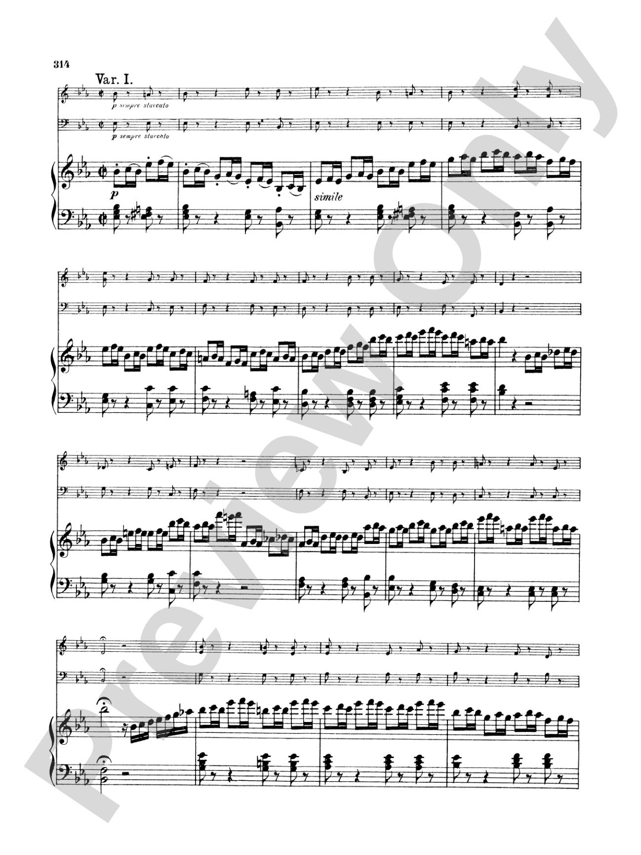 Beethoven: Trio No. 10, in E flat Major, 14 Variations (for piano, violin, and cello)