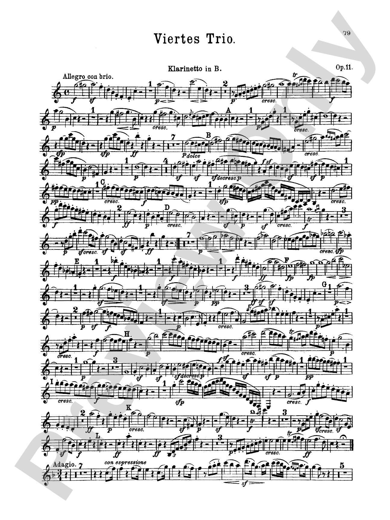 Beethoven: Trio No. 11, Op. 121a, in G Major (for piano, violin, and cello): Chamber Trio Book