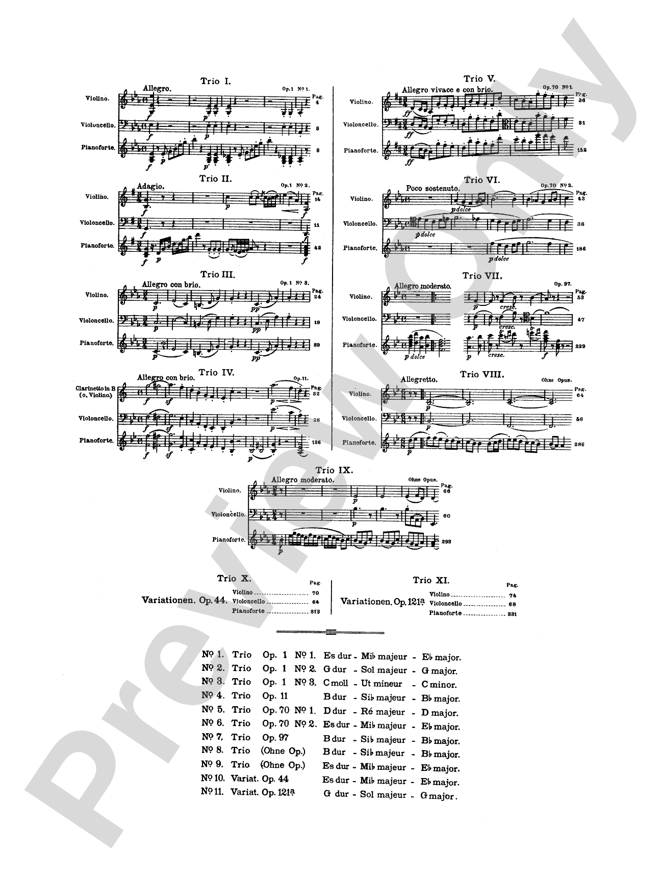 Beethoven: Trio No. 11, Op. 121a, in G Major (for piano, violin, and cello)