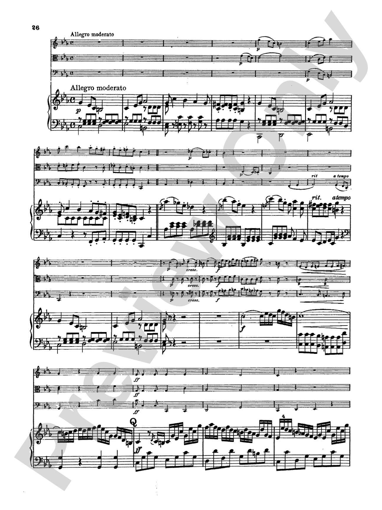 Mendelssohn: Piano Quartet No. 1 in C Minor, Op. 1: Chamber Quartet Book