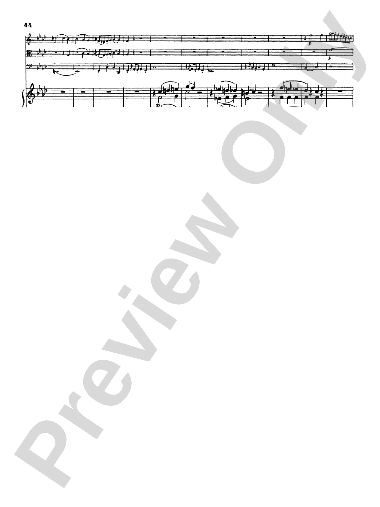 Mendelssohn: Piano Quartet No. 2 in F Minor, Op. 2: Chamber Quartet Book